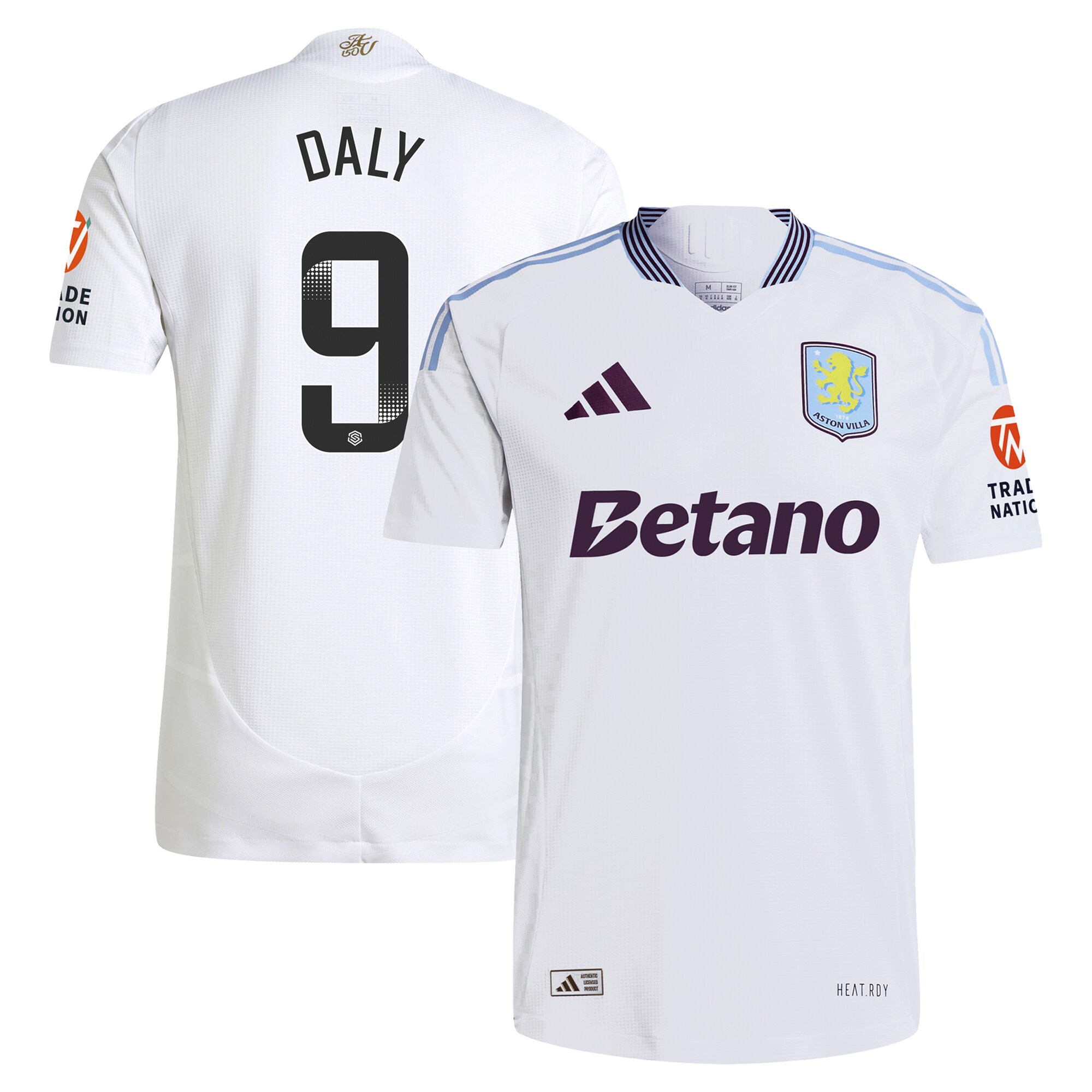 Aston Villa aston villa wsl adidas away authentic shirt 2024-25 with daly 9 printing Collection | AVFC Jerseys & Fan Gear