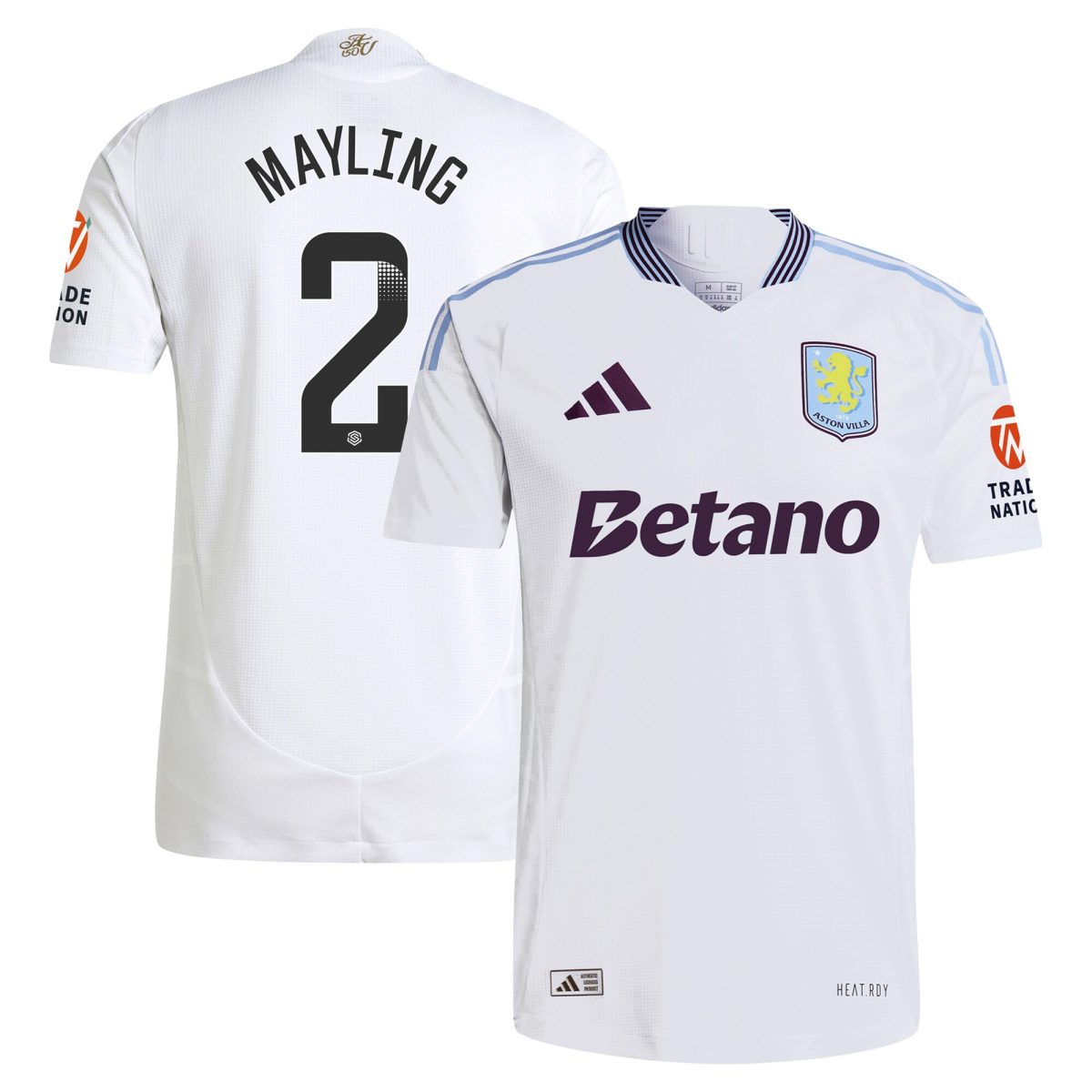 Aston Villa aston villa wsl adidas away authentic shirt 2024-25 with mayling 2 printing Collection | AVFC Jerseys & Fan Gear