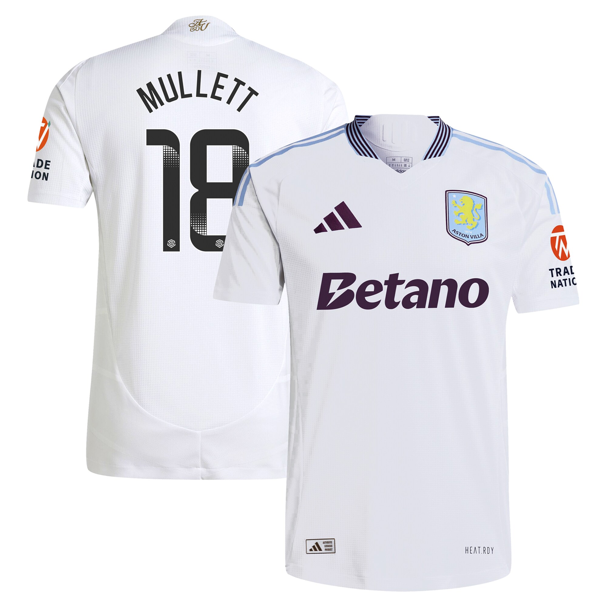 Aston Villa aston villa wsl adidas away authentic shirt 2024-25 with mullett 18 printing Collection | AVFC Jerseys & Fan Gear