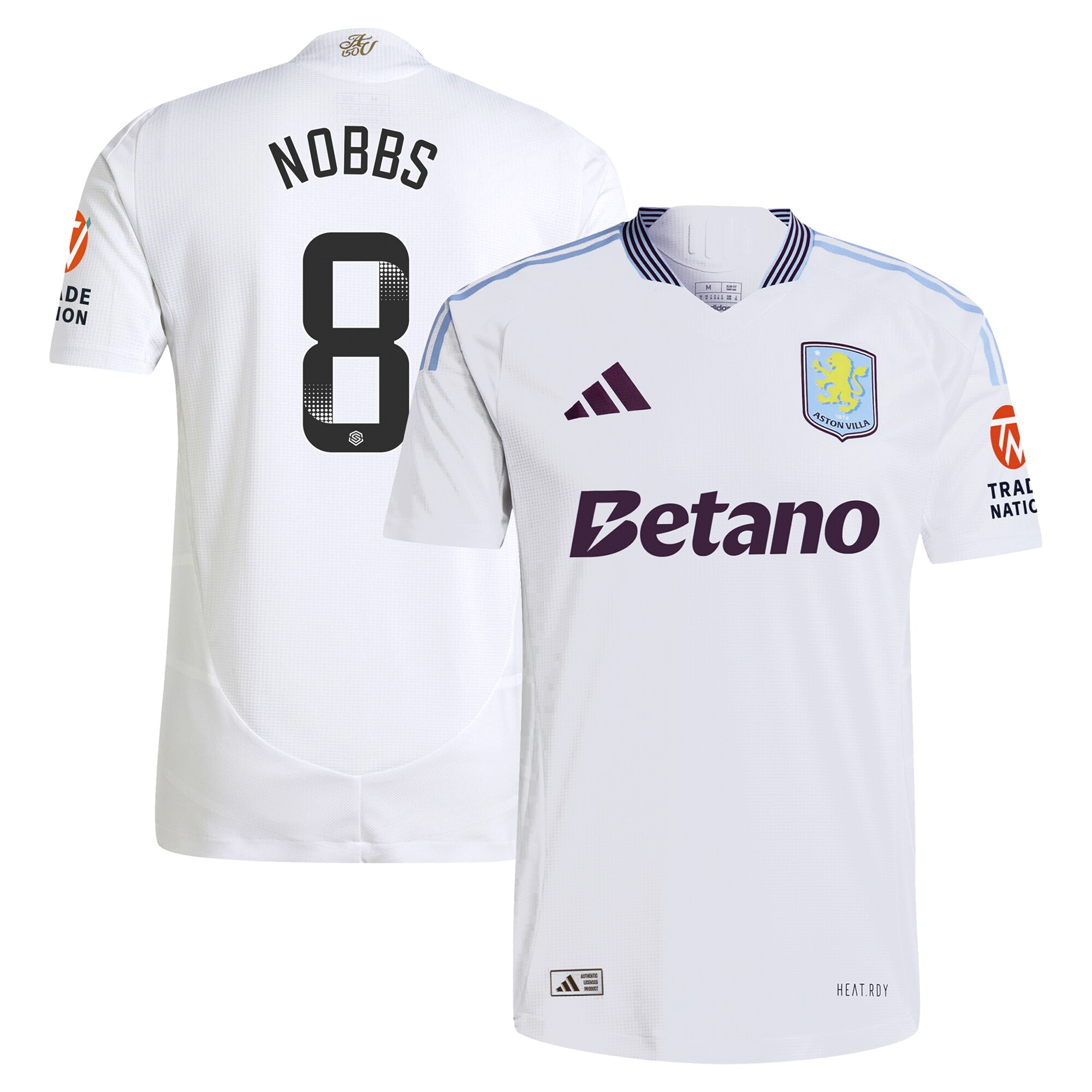 Aston Villa aston villa wsl adidas away authentic shirt 2024-25 with nobbs 8 printing Collection | AVFC Jerseys & Fan Gear