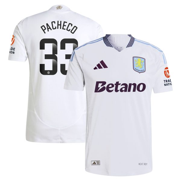 Aston Villa aston villa wsl adidas away authentic shirt 2024-25 with pacheco 33 printing Collection | AVFC Jerseys & Fan Gear