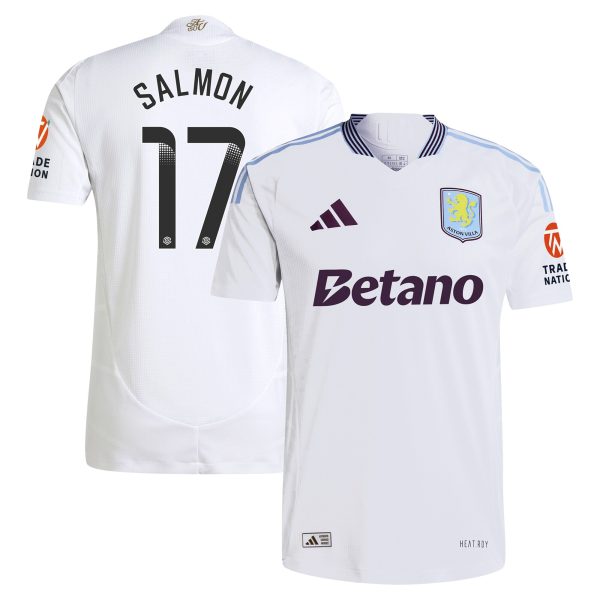 Aston Villa aston villa wsl adidas away authentic shirt 2024-25 with salmon 17 printing Collection | AVFC Jerseys & Fan Gear