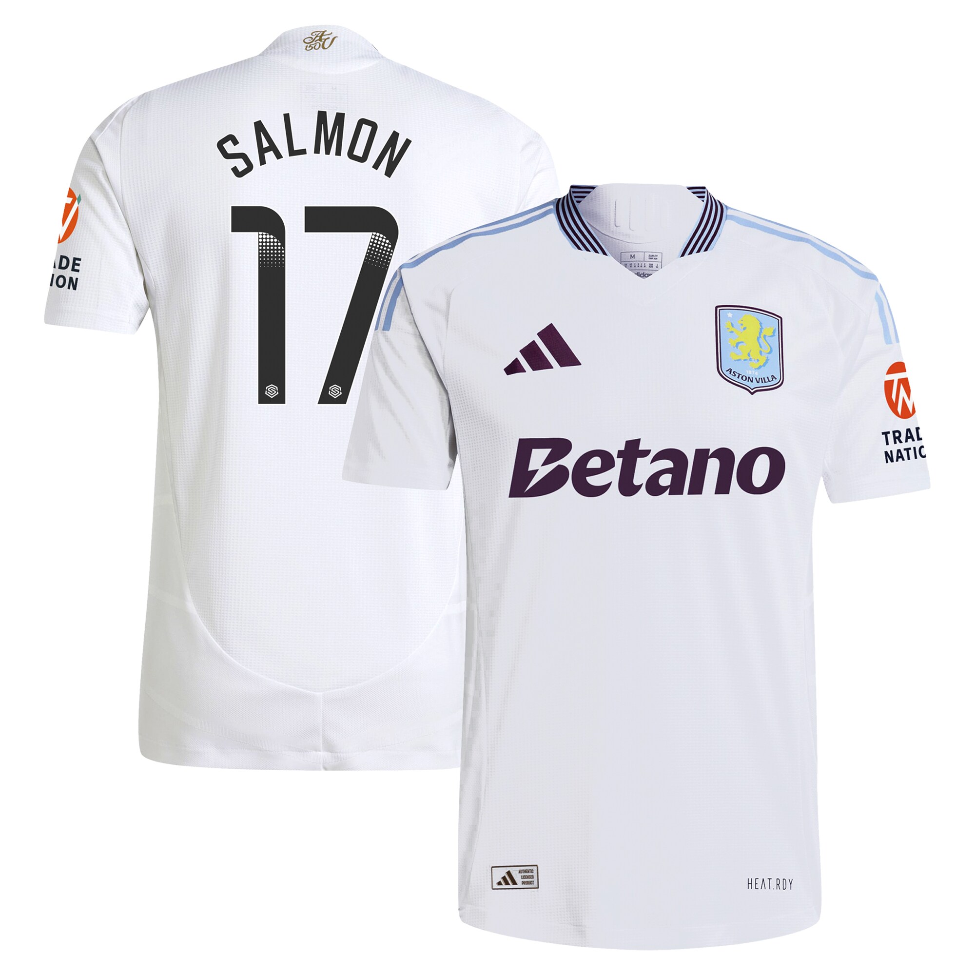 Aston Villa aston villa wsl adidas away authentic shirt 2024-25 with salmon 17 printing Collection | AVFC Jerseys & Fan Gear