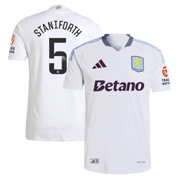 Aston Villa aston villa wsl adidas away authentic shirt 2024-25 with staniforth 5 printing Collection | AVFC Jerseys & Fan Gear