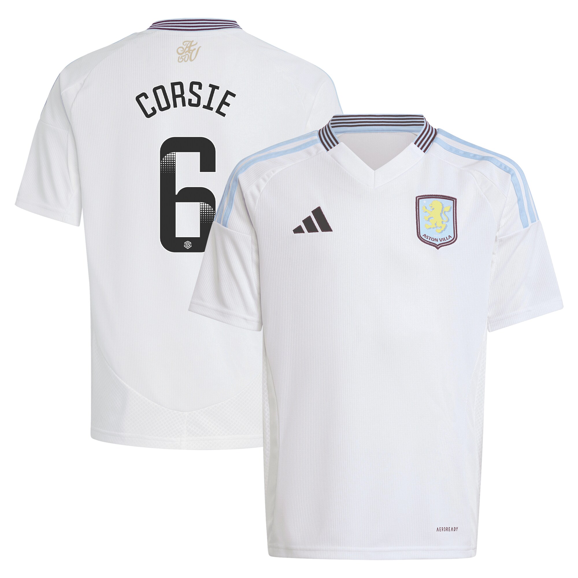 Aston Villa aston villa wsl adidas away shirt 2024-25 – kids with corsie 6 printing Collection | AVFC Jerseys & Fan Gear
