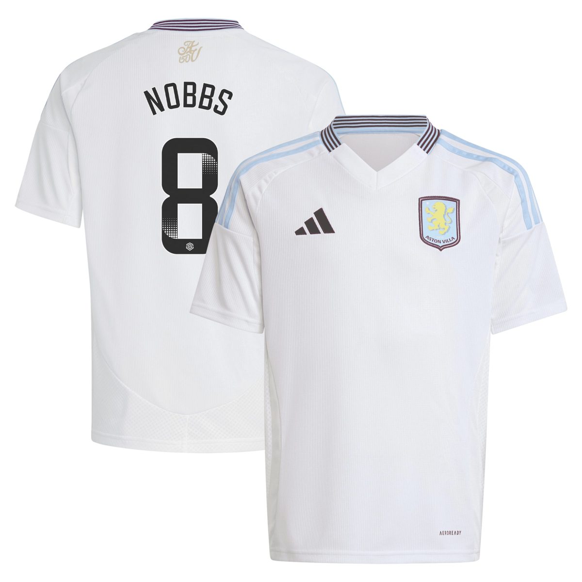 Aston Villa aston villa wsl adidas away shirt 2024-25 – kids with nobbs 8 printing Collection | AVFC Jerseys & Fan Gear