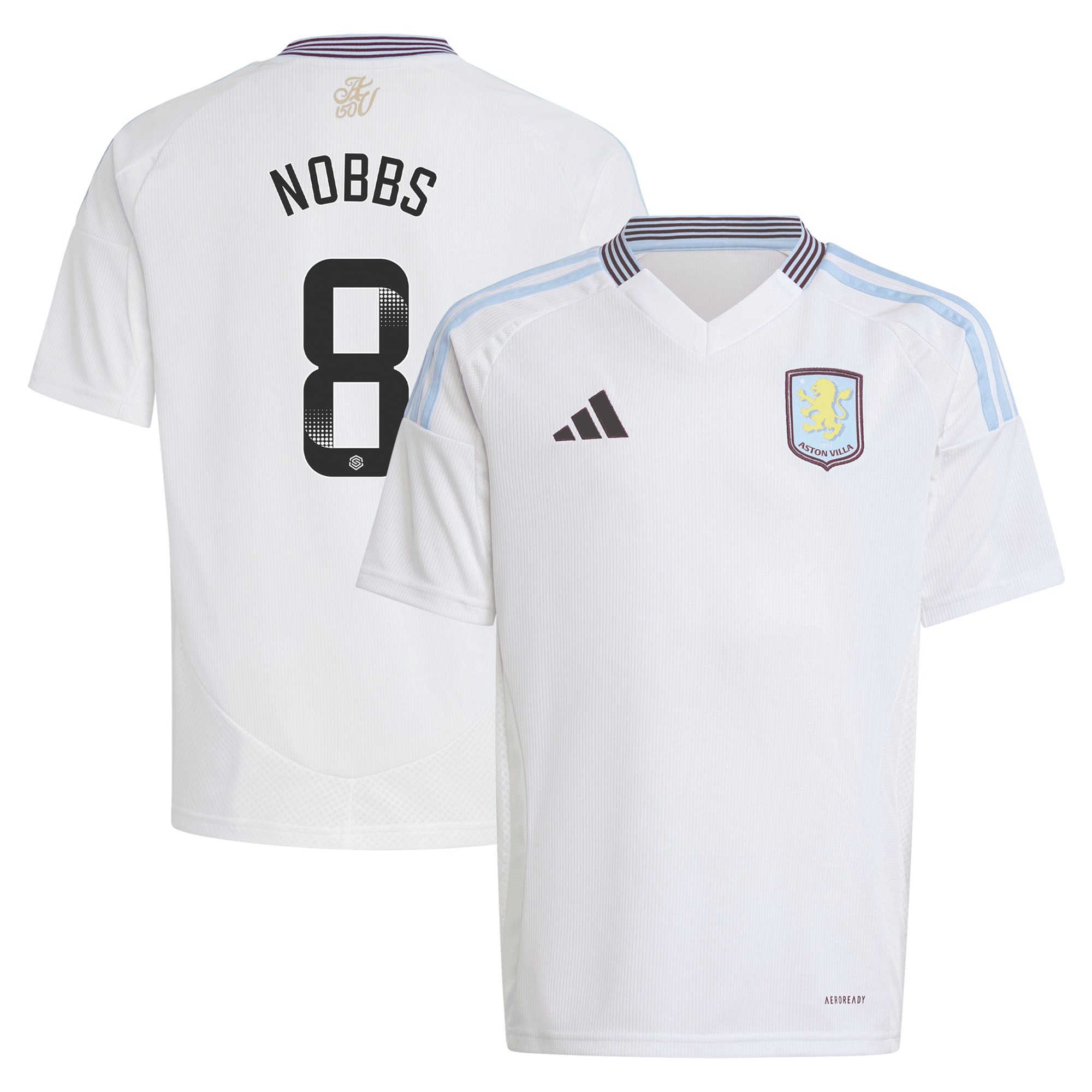 Aston Villa aston villa wsl adidas away shirt 2024-25 – kids with nobbs 8 printing Collection | AVFC Jerseys & Fan Gear