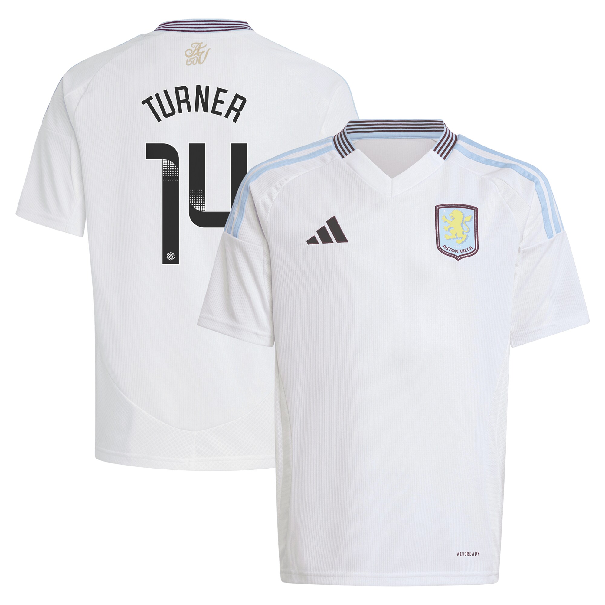 Aston Villa aston villa wsl adidas away shirt 2024-25 – kids with turner 14 printing Collection | AVFC Jerseys & Fan Gear