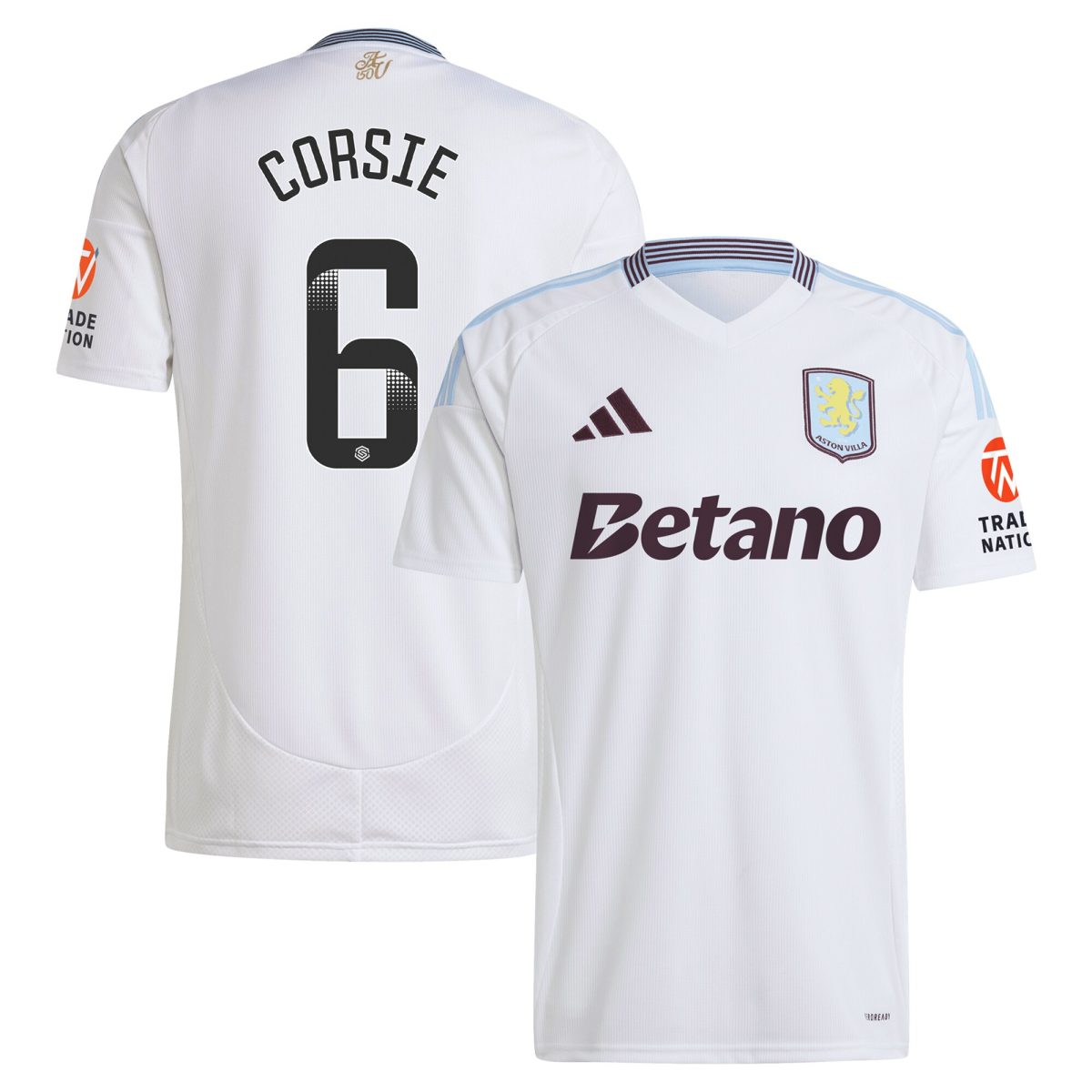 Aston Villa aston villa wsl adidas away shirt 2024-25 with corsie 6 printing Collection | AVFC Jerseys & Fan Gear