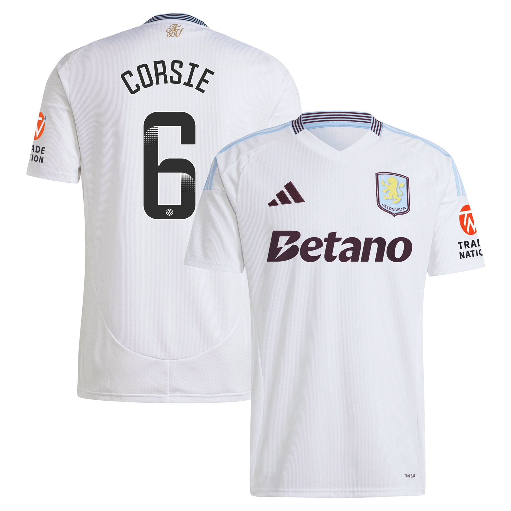 Aston Villa aston villa wsl adidas away shirt 2024-25 with corsie 6 printing Collection | AVFC Jerseys & Fan Gear
