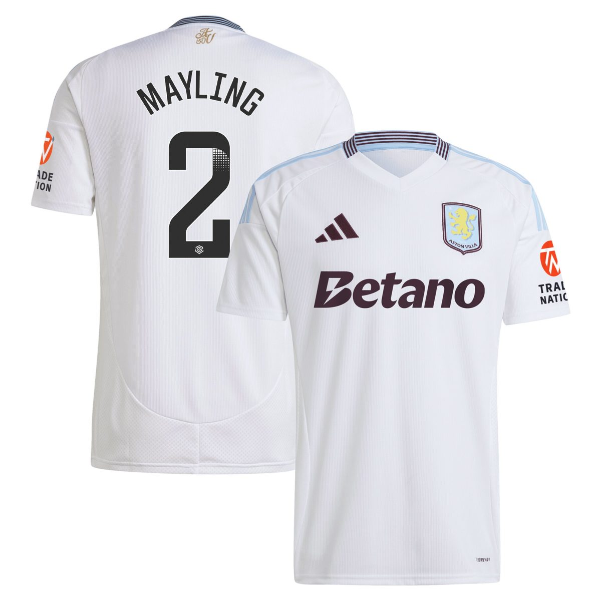 Aston Villa aston villa wsl adidas away shirt 2024-25 with mayling 2 printing Collection | AVFC Jerseys & Fan Gear