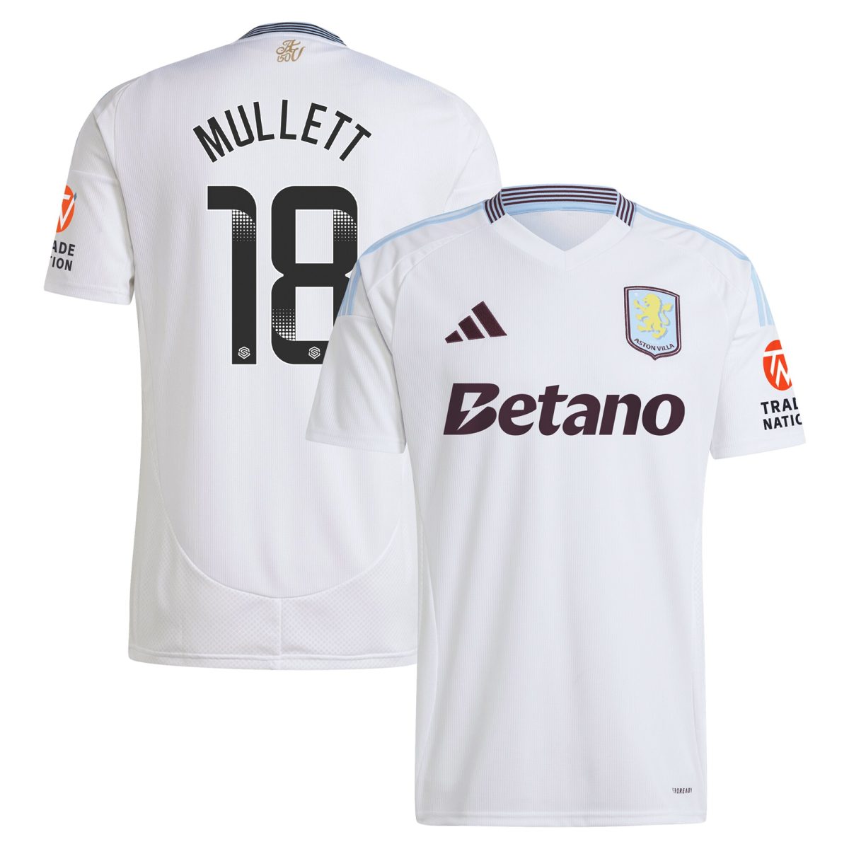Aston Villa aston villa wsl adidas away shirt 2024-25 with mullett 18 printing Collection | AVFC Jerseys & Fan Gear