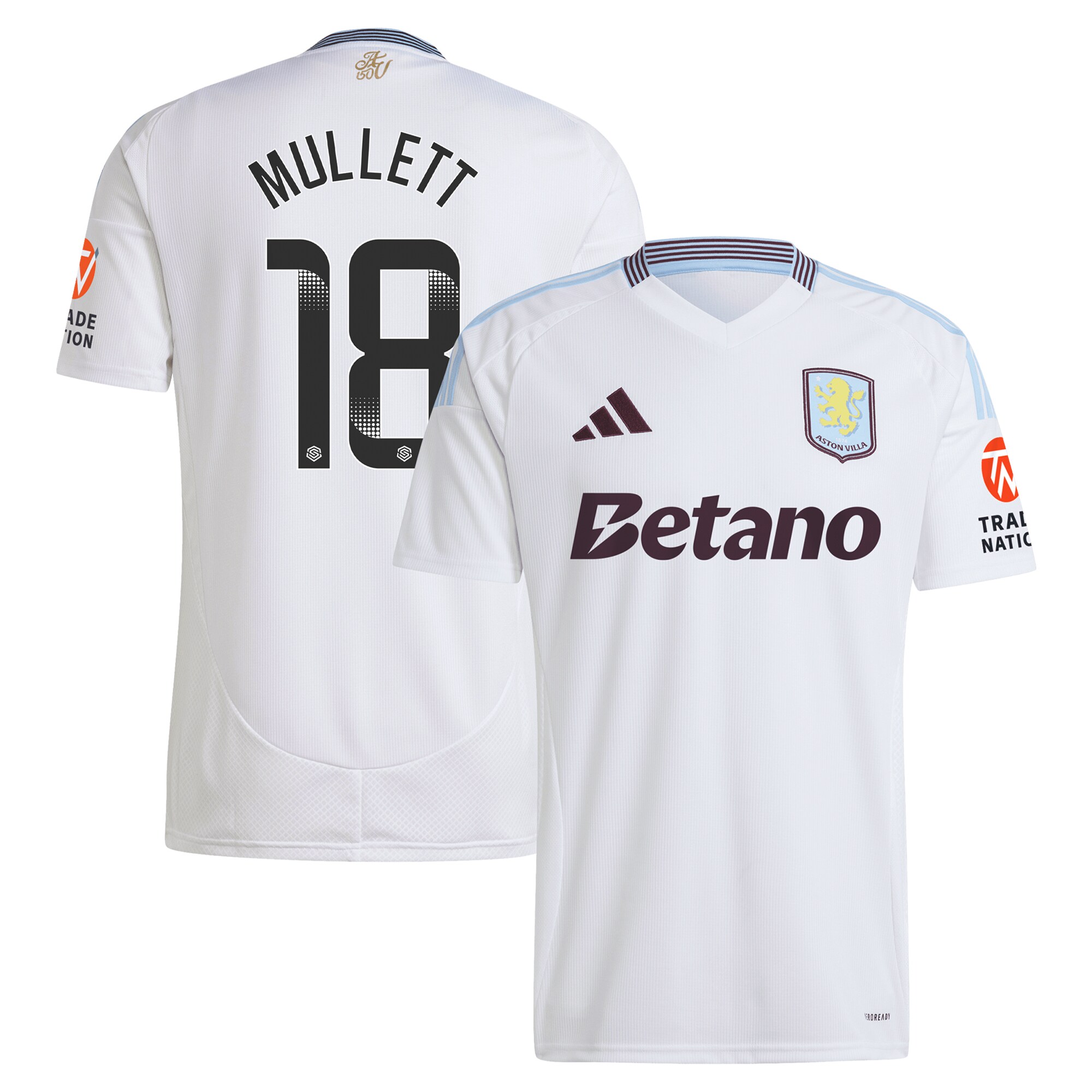 Aston Villa aston villa wsl adidas away shirt 2024-25 with mullett 18 printing Collection | AVFC Jerseys & Fan Gear