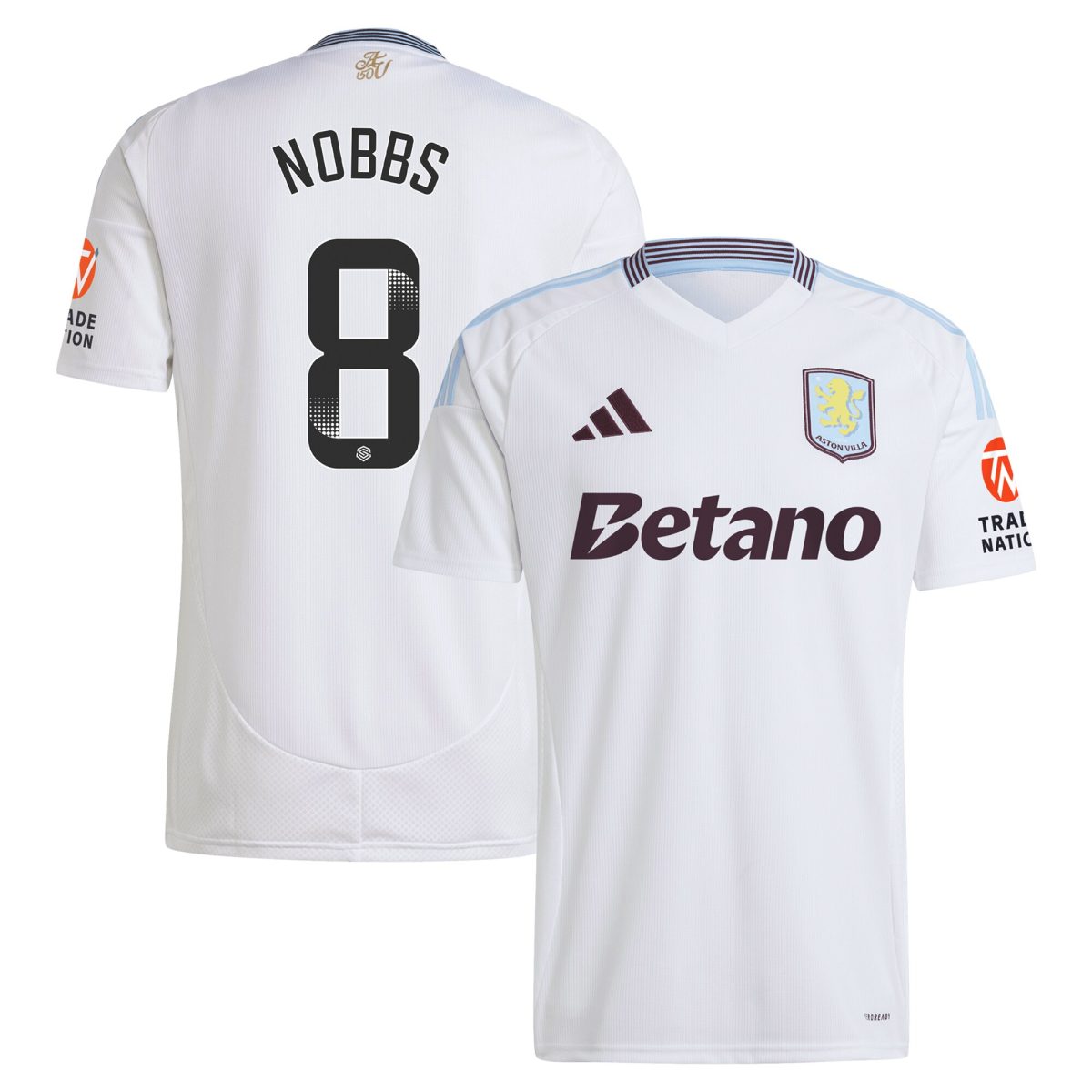 Aston Villa aston villa wsl adidas away shirt 2024-25 with nobbs 8 printing Collection | AVFC Jerseys & Fan Gear