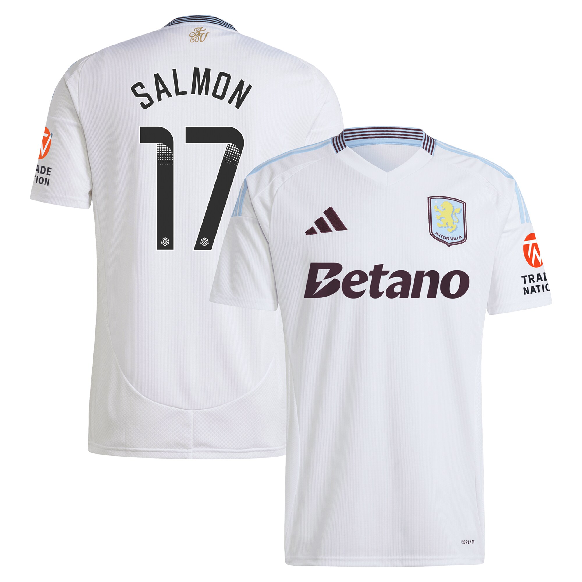 Aston Villa aston villa wsl adidas away shirt 2024-25 with salmon 17 printing Collection | AVFC Jerseys & Fan Gear