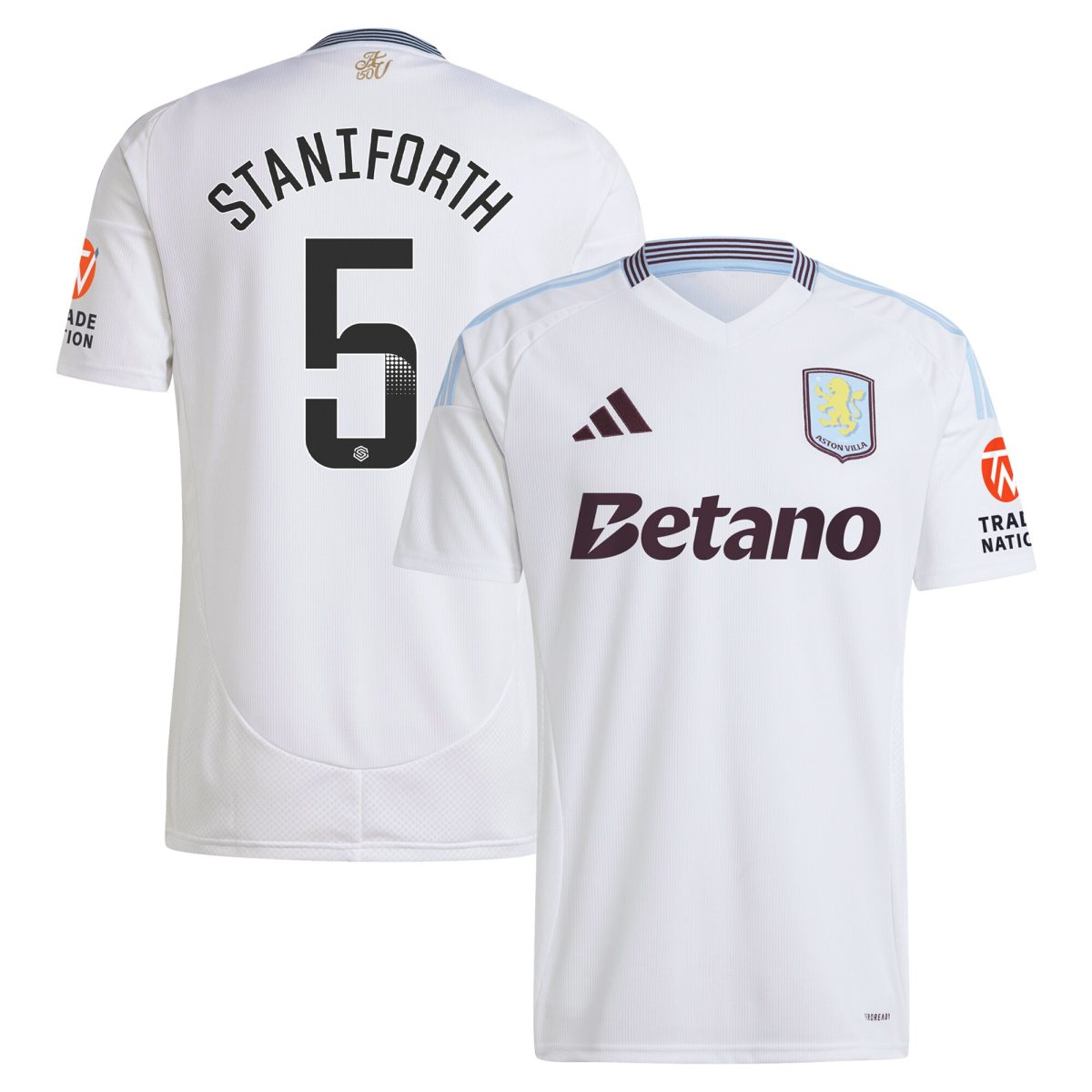 Aston Villa aston villa wsl adidas away shirt 2024-25 with staniforth 5 printing Collection | AVFC Jerseys & Fan Gear