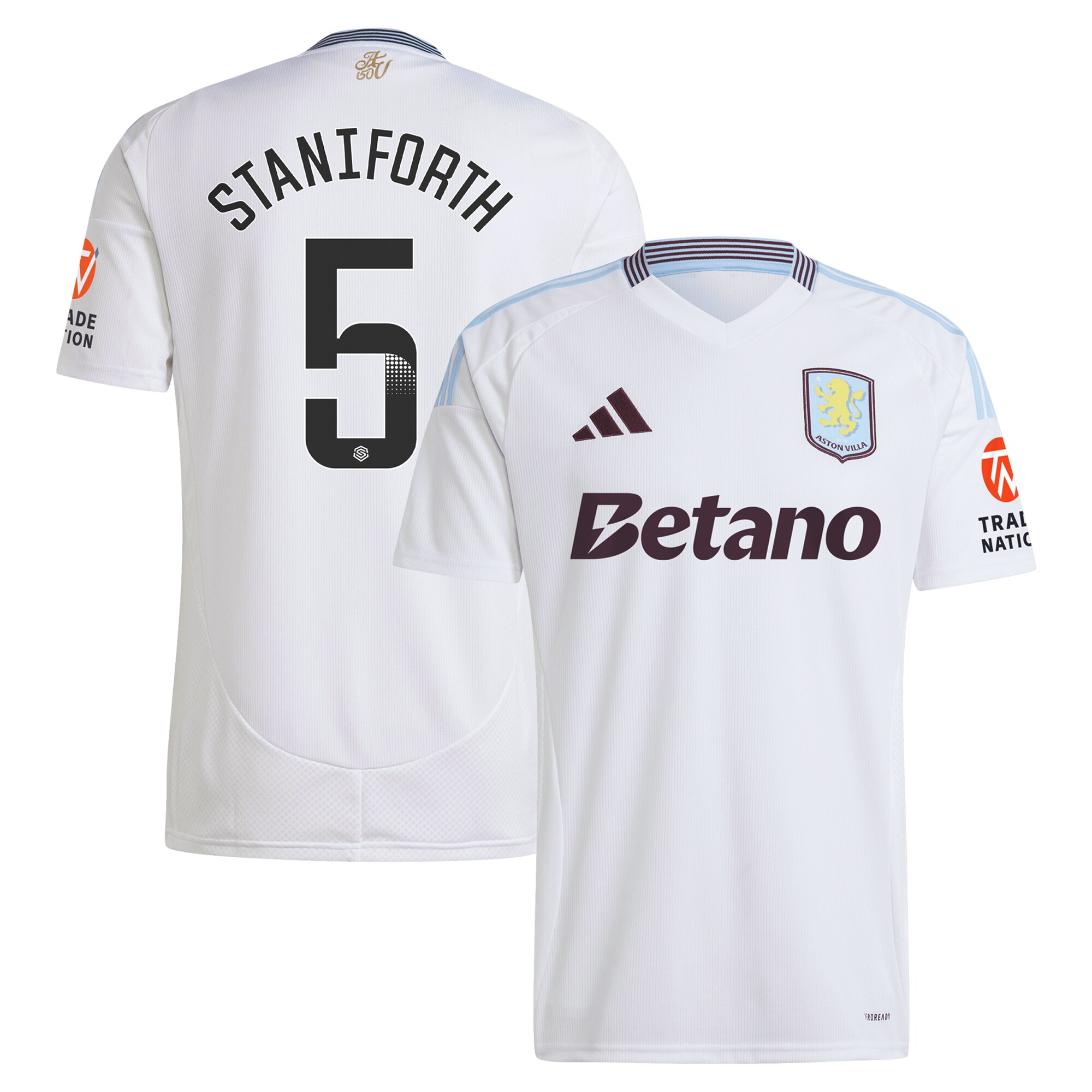 Aston Villa aston villa wsl adidas away shirt 2024-25 with staniforth 5 printing Collection | AVFC Jerseys & Fan Gear