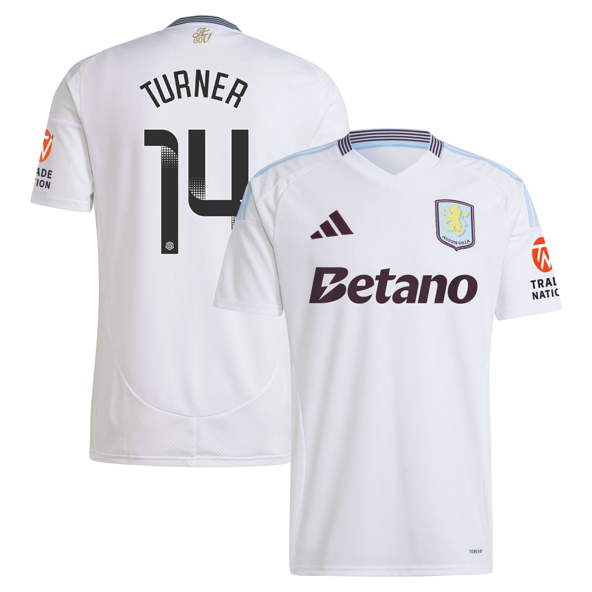 Aston Villa aston villa wsl adidas away shirt 2024-25 with turner 14 printing Collection | AVFC Jerseys & Fan Gear