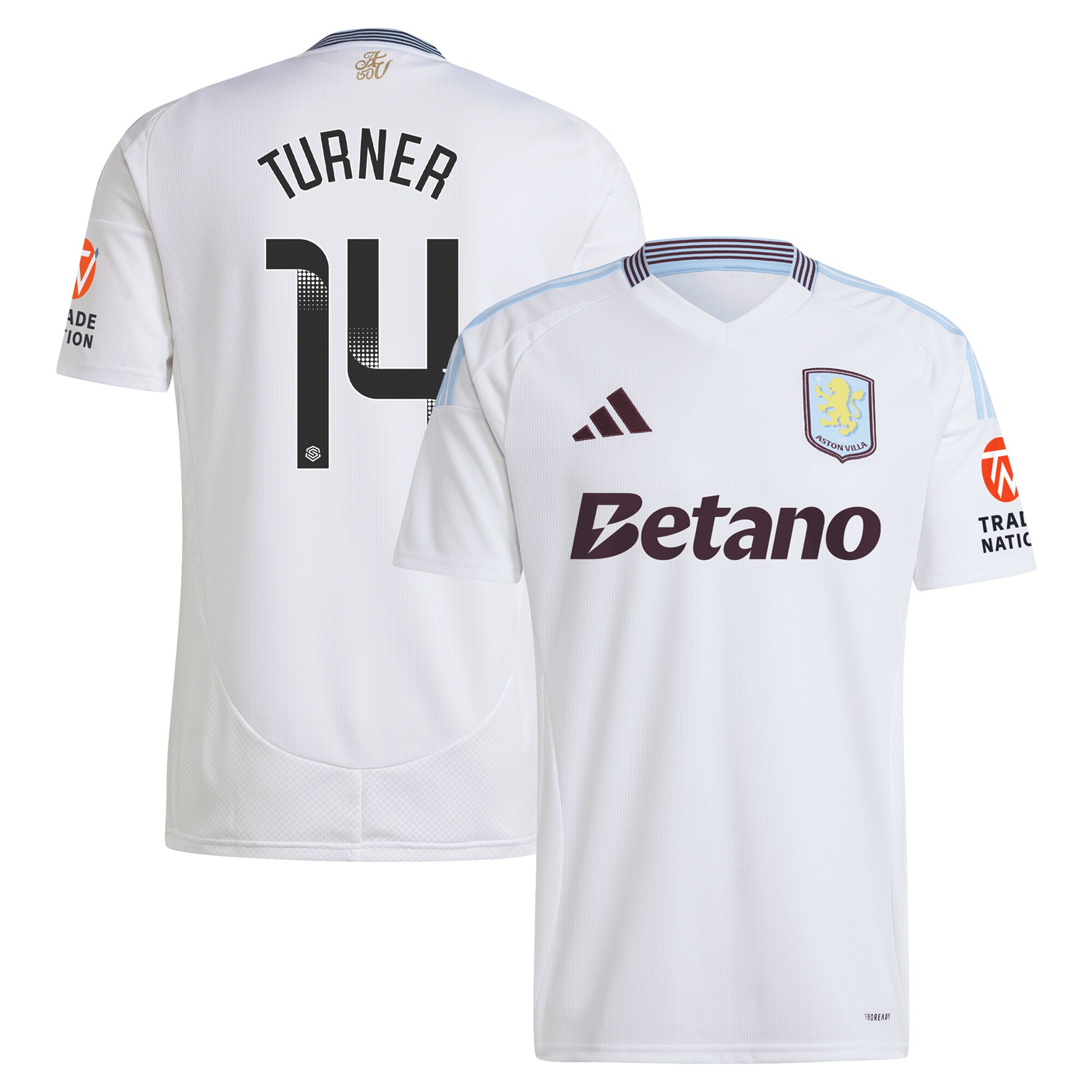 Aston Villa aston villa wsl adidas away shirt 2024-25 with turner 14 printing Collection | AVFC Jerseys & Fan Gear