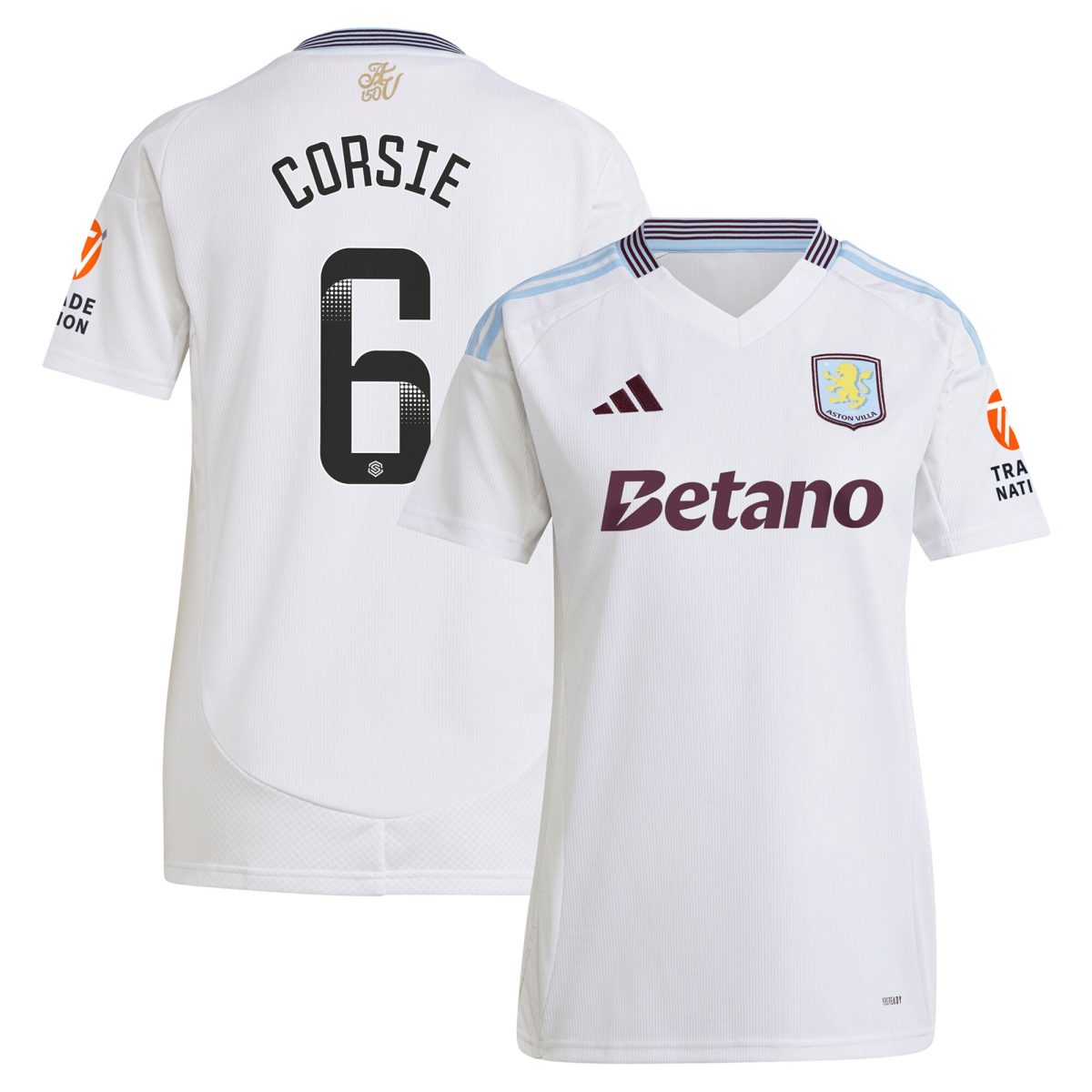 Aston Villa aston villa wsl adidas away shirt 2024-25 – womens with corsie 6 printing Collection | AVFC Jerseys & Fan Gear