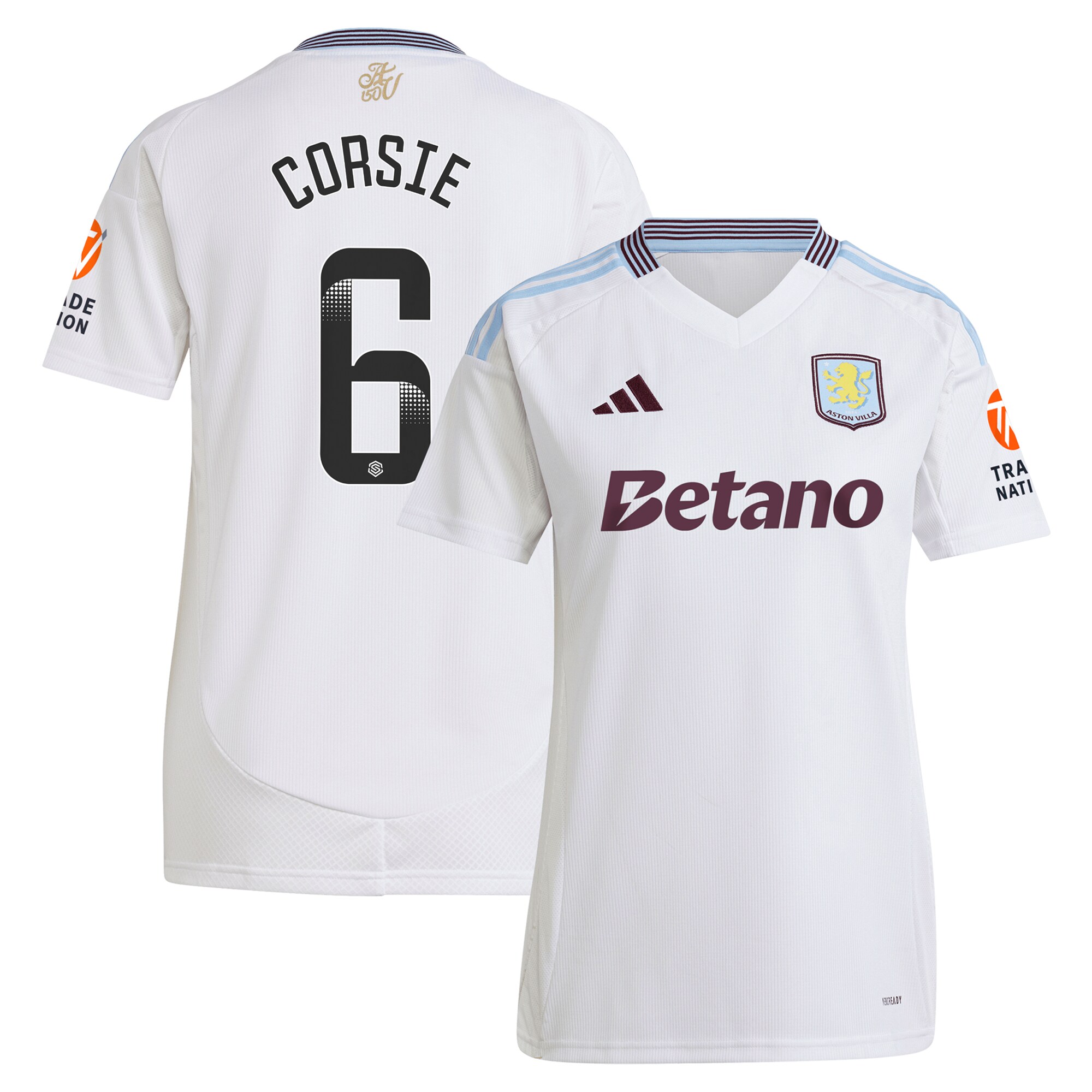 Aston Villa aston villa wsl adidas away shirt 2024-25 – womens with corsie 6 printing Collection | AVFC Jerseys & Fan Gear