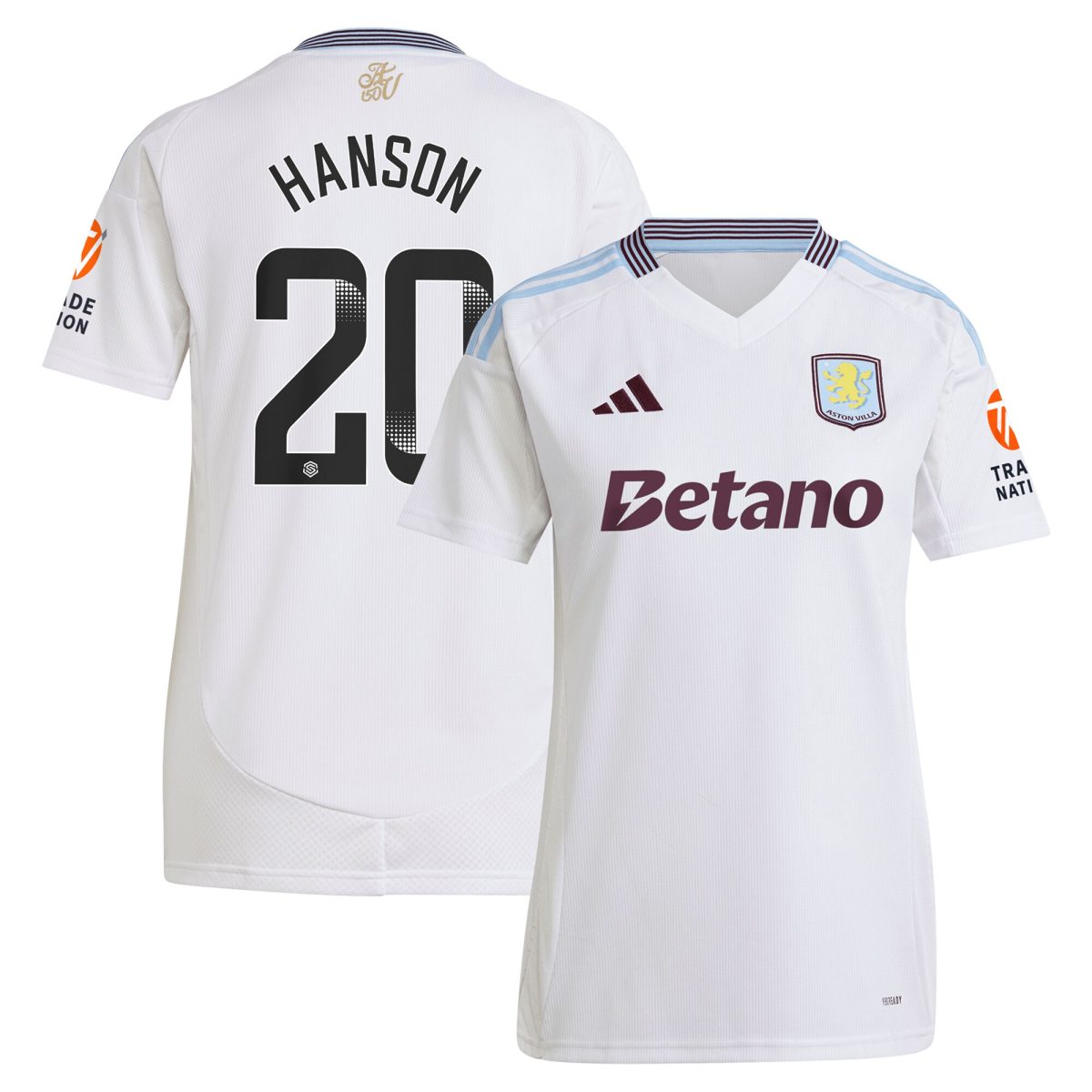 Aston Villa aston villa wsl adidas away shirt 2024-25 – womens with hanson 20 printing Collection | AVFC Jerseys & Fan Gear