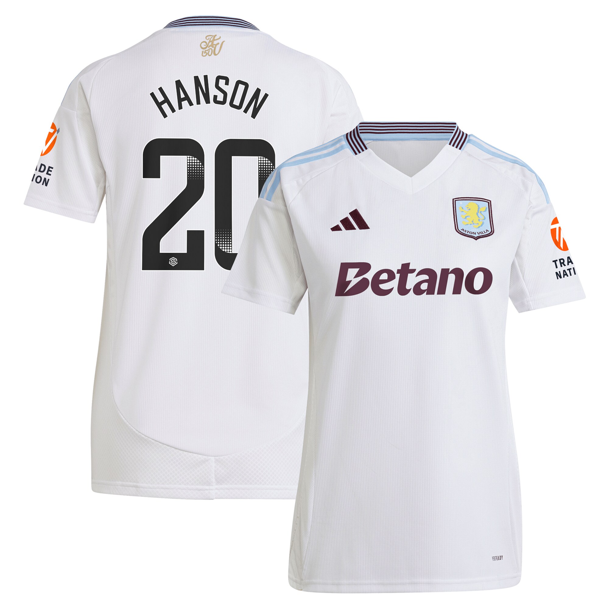 Aston Villa aston villa wsl adidas away shirt 2024-25 – womens with hanson 20 printing Collection | AVFC Jerseys & Fan Gear
