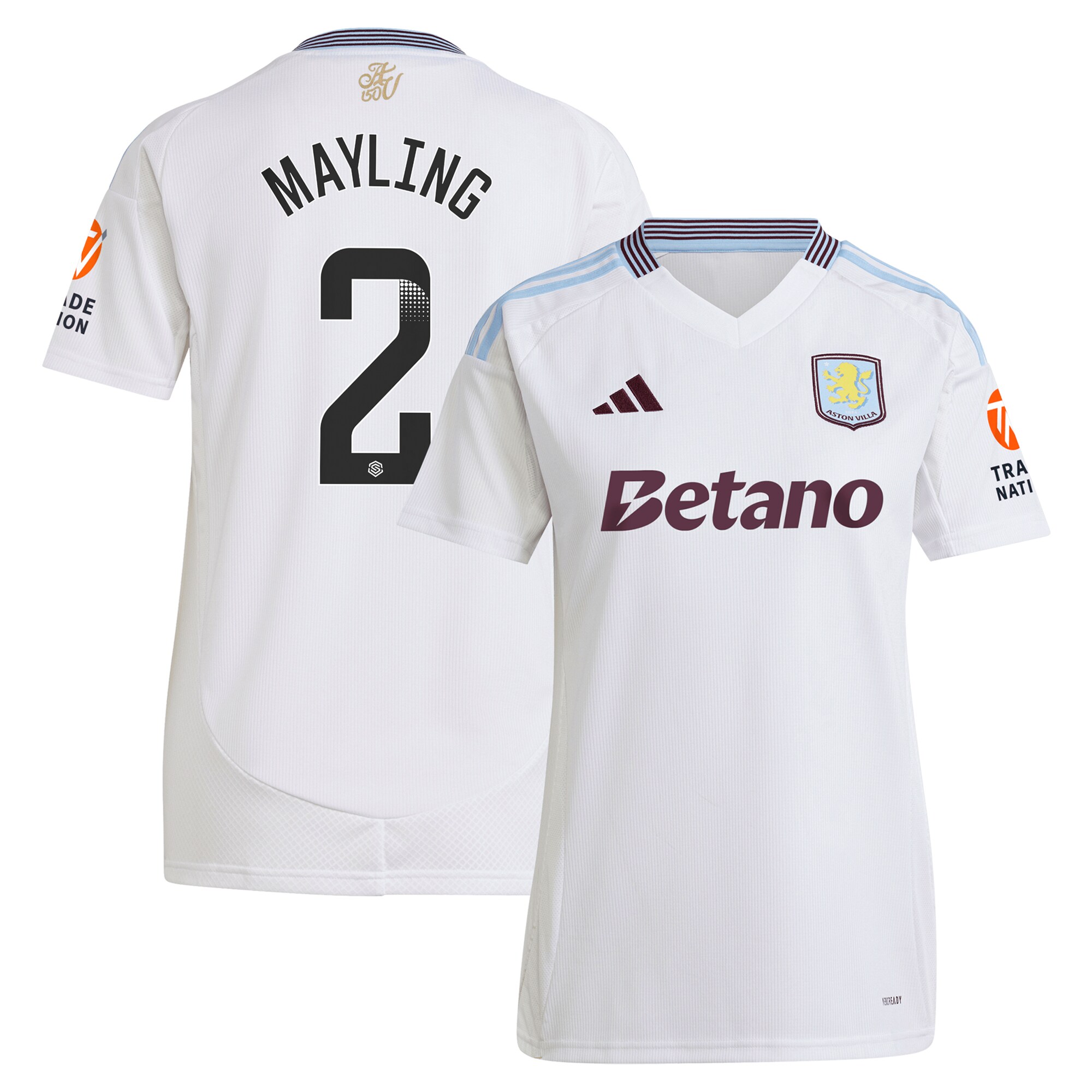Aston Villa aston villa wsl adidas away shirt 2024-25 – womens with mayling 2 printing Collection | AVFC Jerseys & Fan Gear