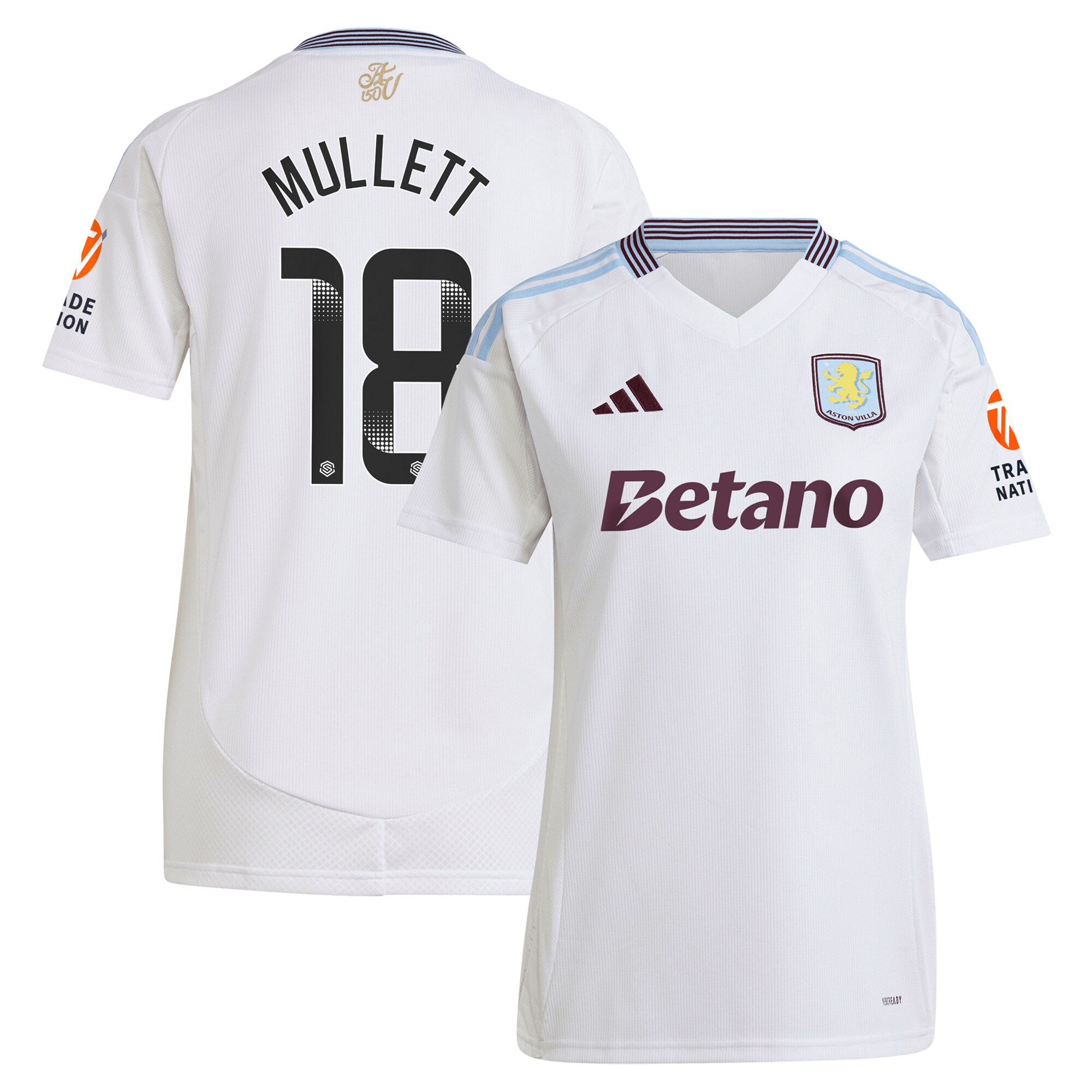Aston Villa aston villa wsl adidas away shirt 2024-25 – womens with mullett 18 printing Collection | AVFC Jerseys & Fan Gear