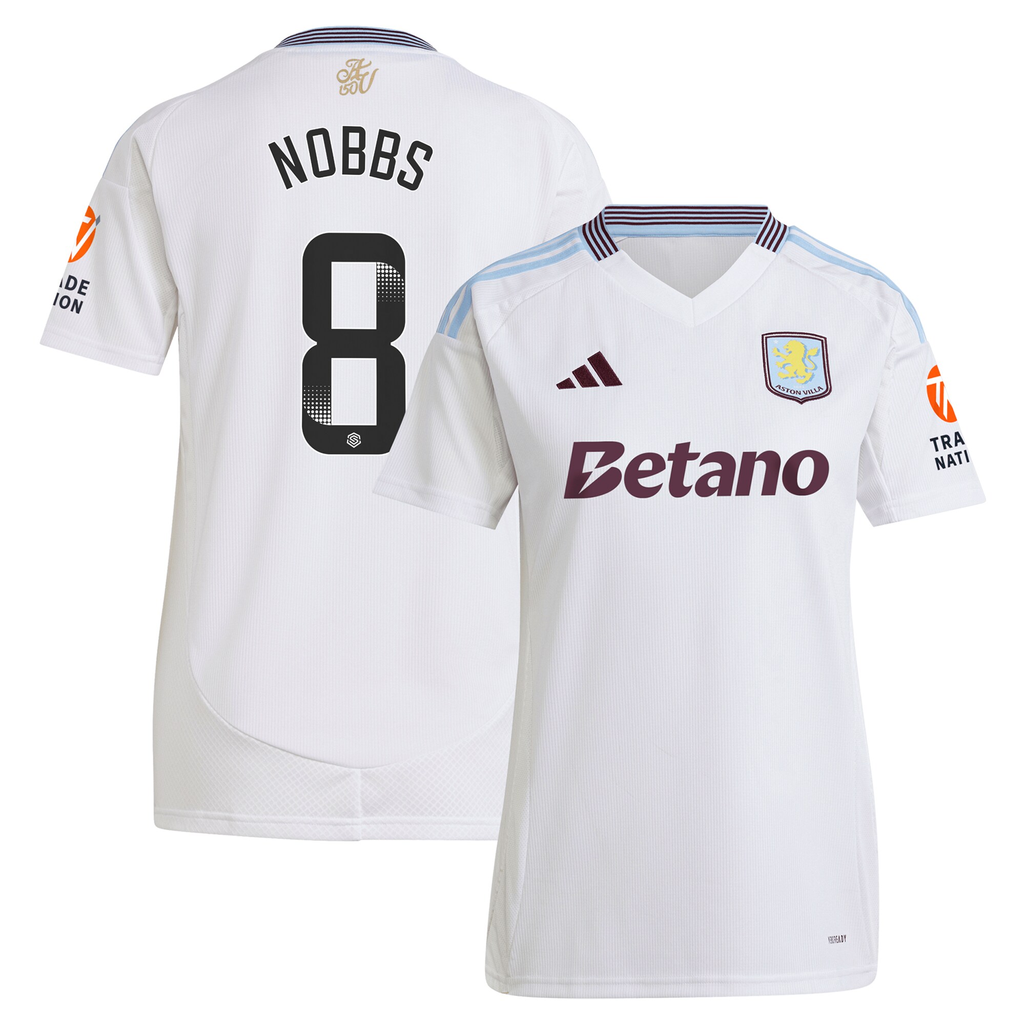 Aston Villa aston villa wsl adidas away shirt 2024-25 – womens with nobbs 8 printing Collection | AVFC Jerseys & Fan Gear
