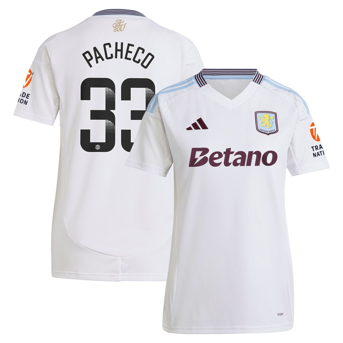 Aston Villa aston villa wsl adidas away shirt 2024-25 – womens with pacheco 33 printing Collection | AVFC Jerseys & Fan Gear