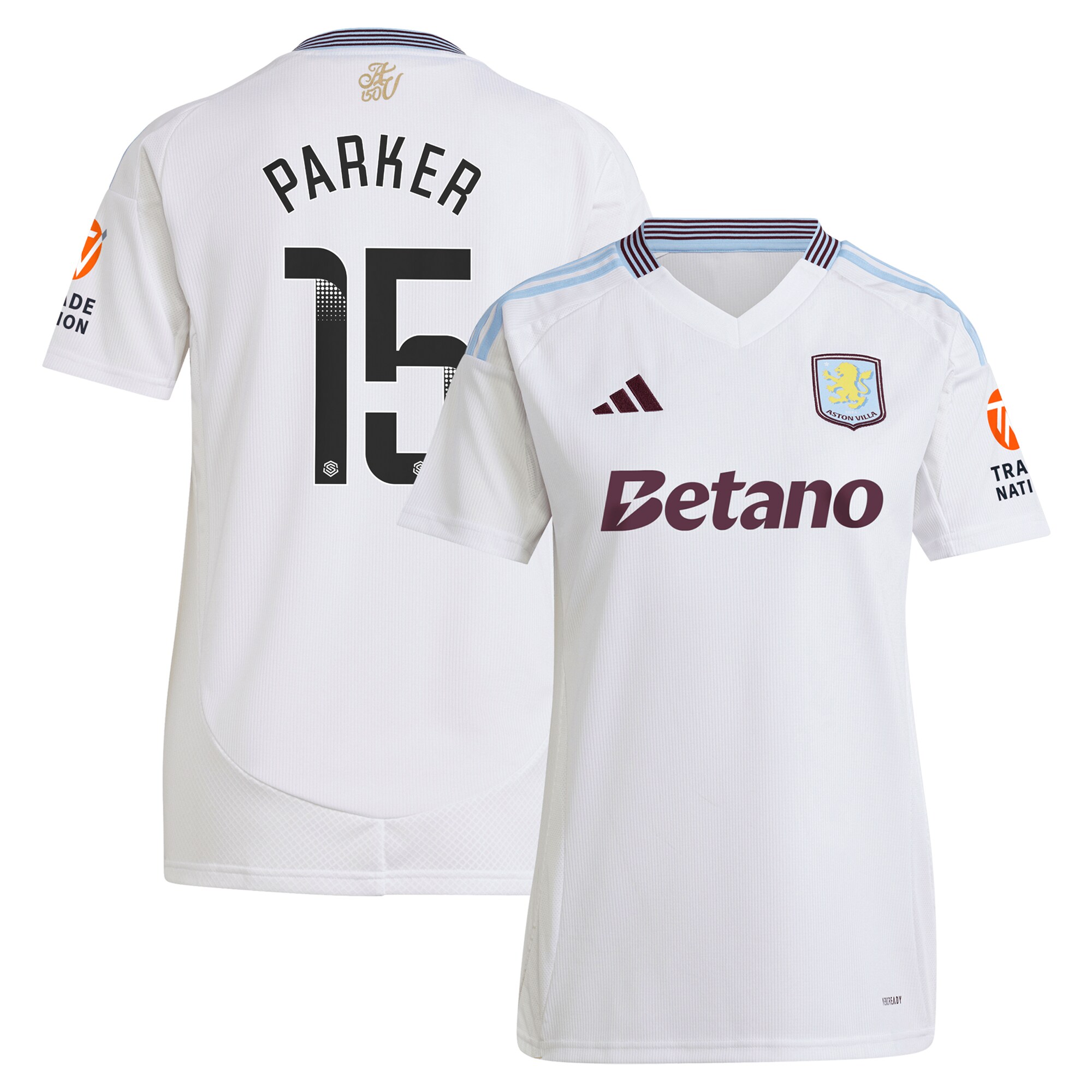 Aston Villa aston villa wsl adidas away shirt 2024-25 – womens with parker 15 printing Collection | AVFC Jerseys & Fan Gear