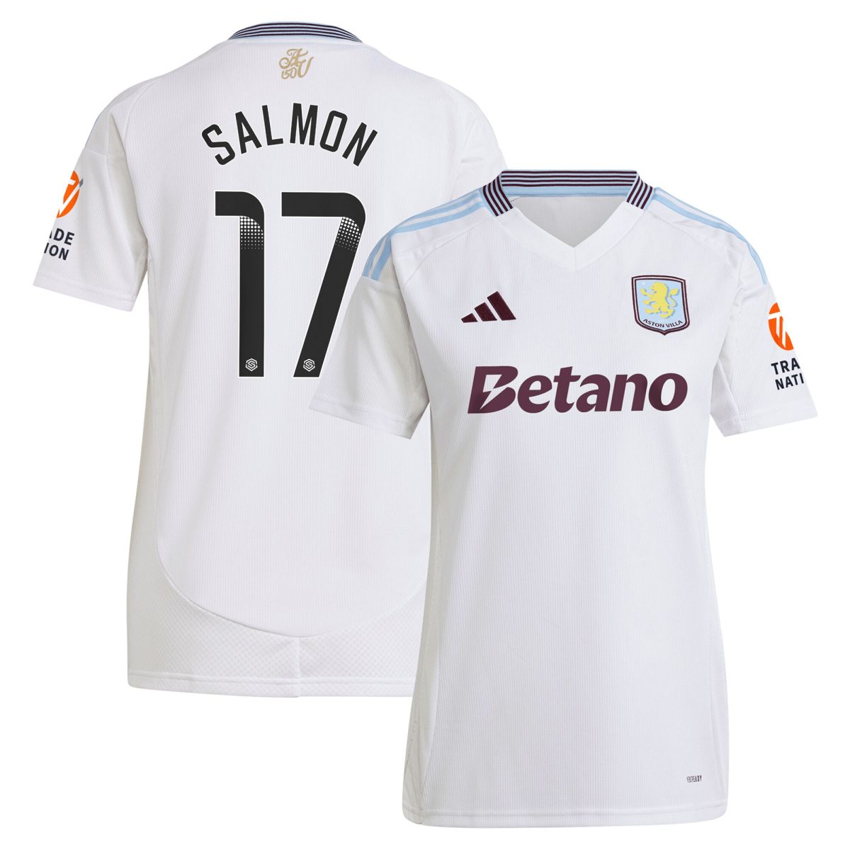 Aston Villa aston villa wsl adidas away shirt 2024-25 – womens with salmon 17 printing Collection | AVFC Jerseys & Fan Gear