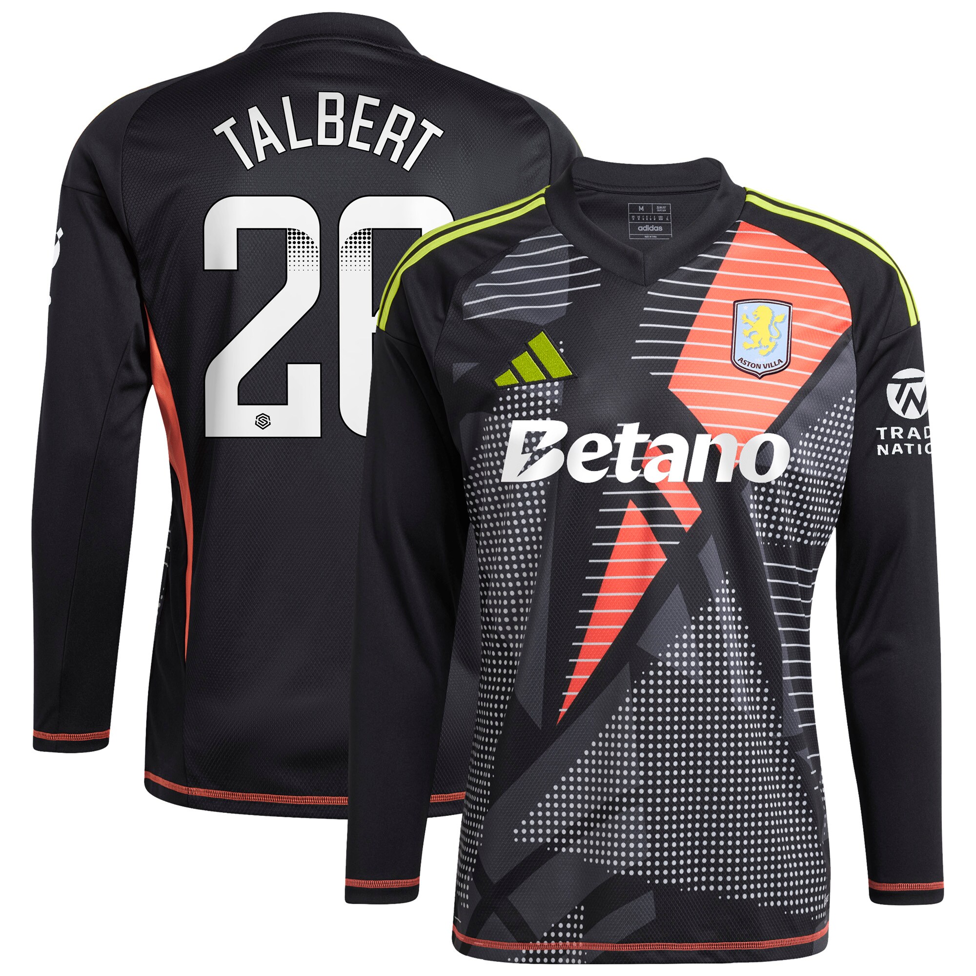 Aston Villa aston villa wsl adidas goalkeeper shirt 2024-25 – long sleeve with talbert 26 printing Collection | AVFC Jerseys & Fan Gear