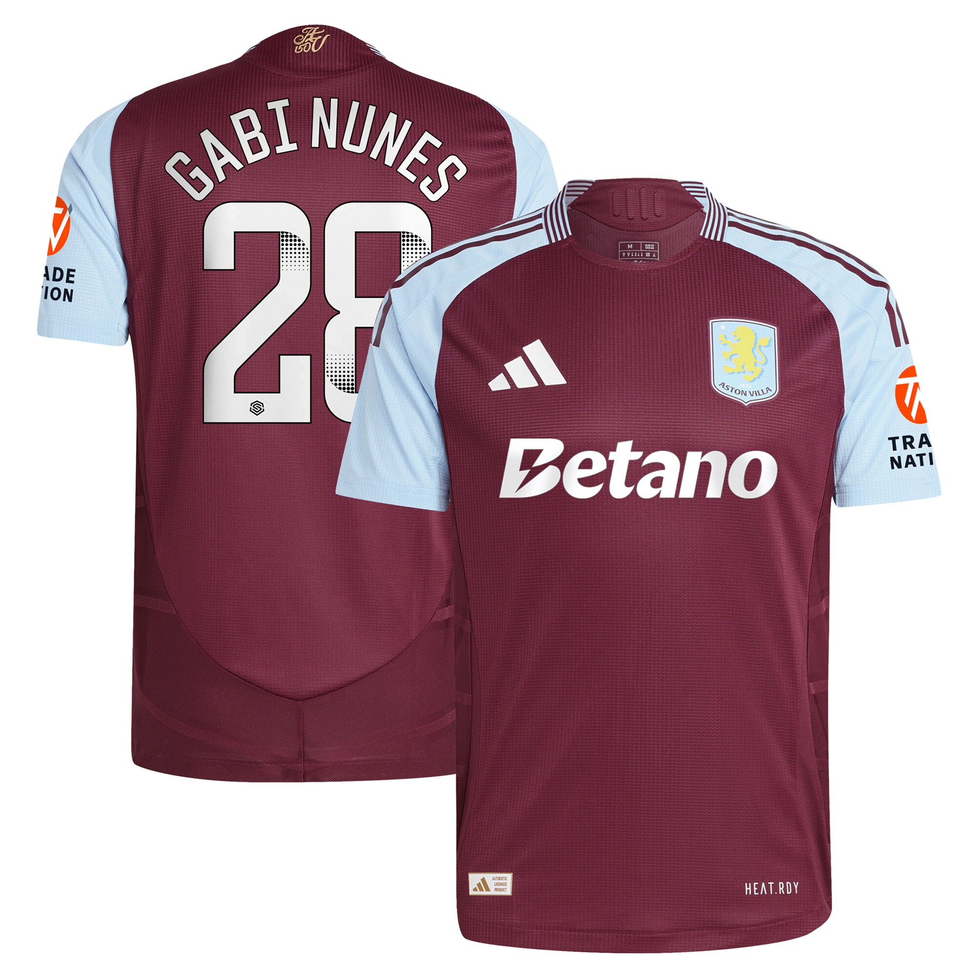 Aston Villa aston villa wsl adidas home authentic shirt 2024-25 with gabi nunes 28 printing Collection | AVFC Jerseys & Fan Gear