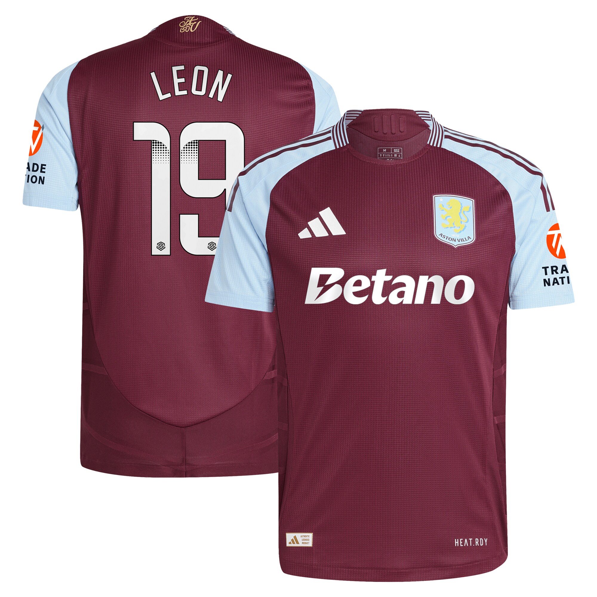 Aston Villa aston villa wsl adidas home authentic shirt 2024-25 with leon 19 printing Collection | AVFC Jerseys & Fan Gear