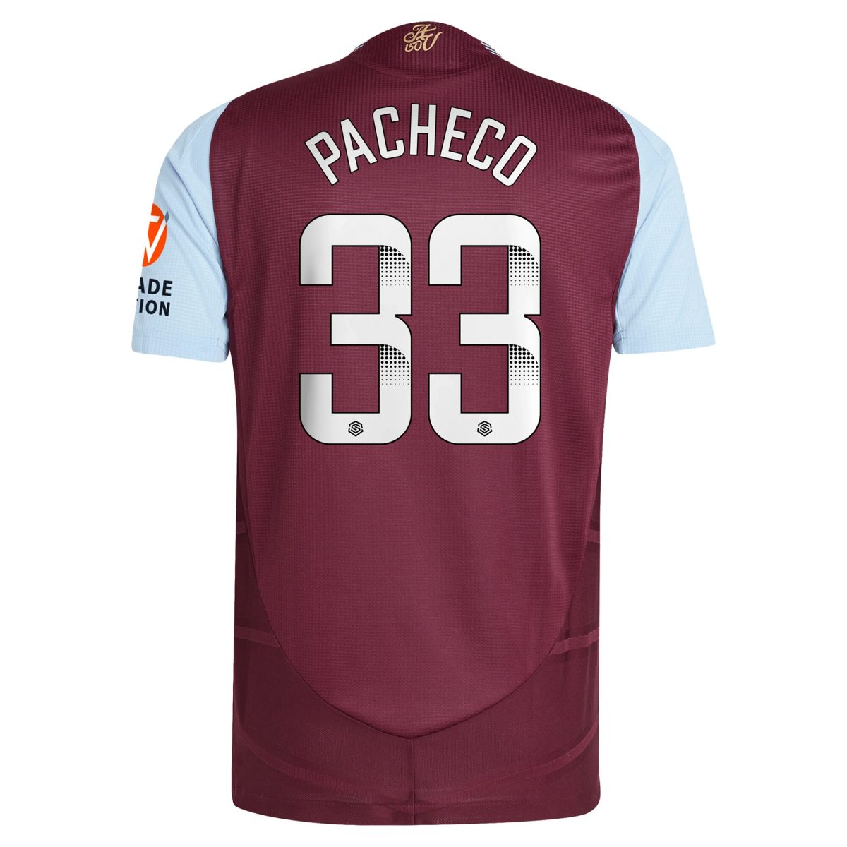 Aston Villa aston villa wsl adidas home authentic shirt 2024-25 with pacheco 33 printing Collection | AVFC Jerseys & Fan Gear