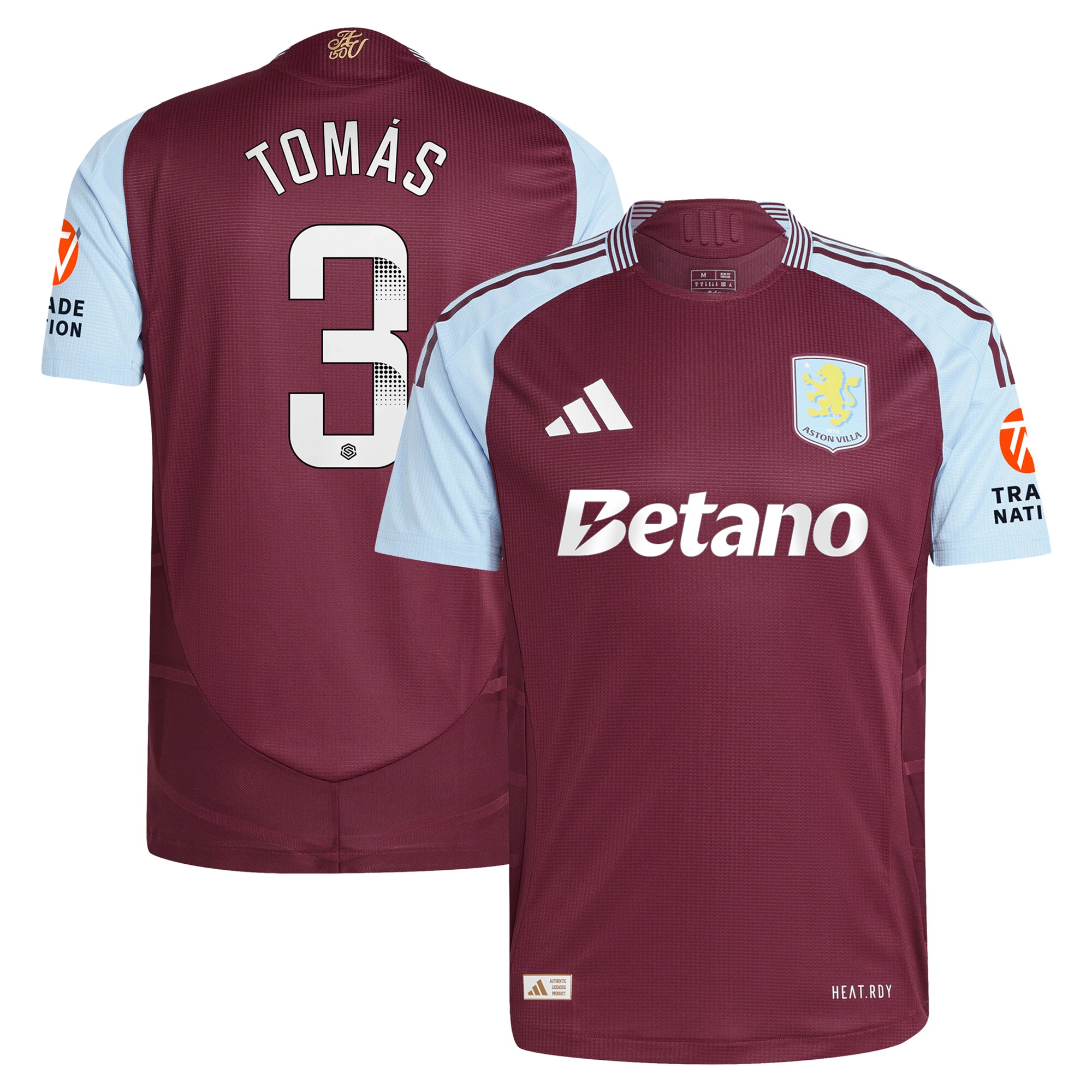 Aston Villa aston villa wsl adidas home authentic shirt 2024-25 with tomás 3 printing Collection | AVFC Jerseys & Fan Gear