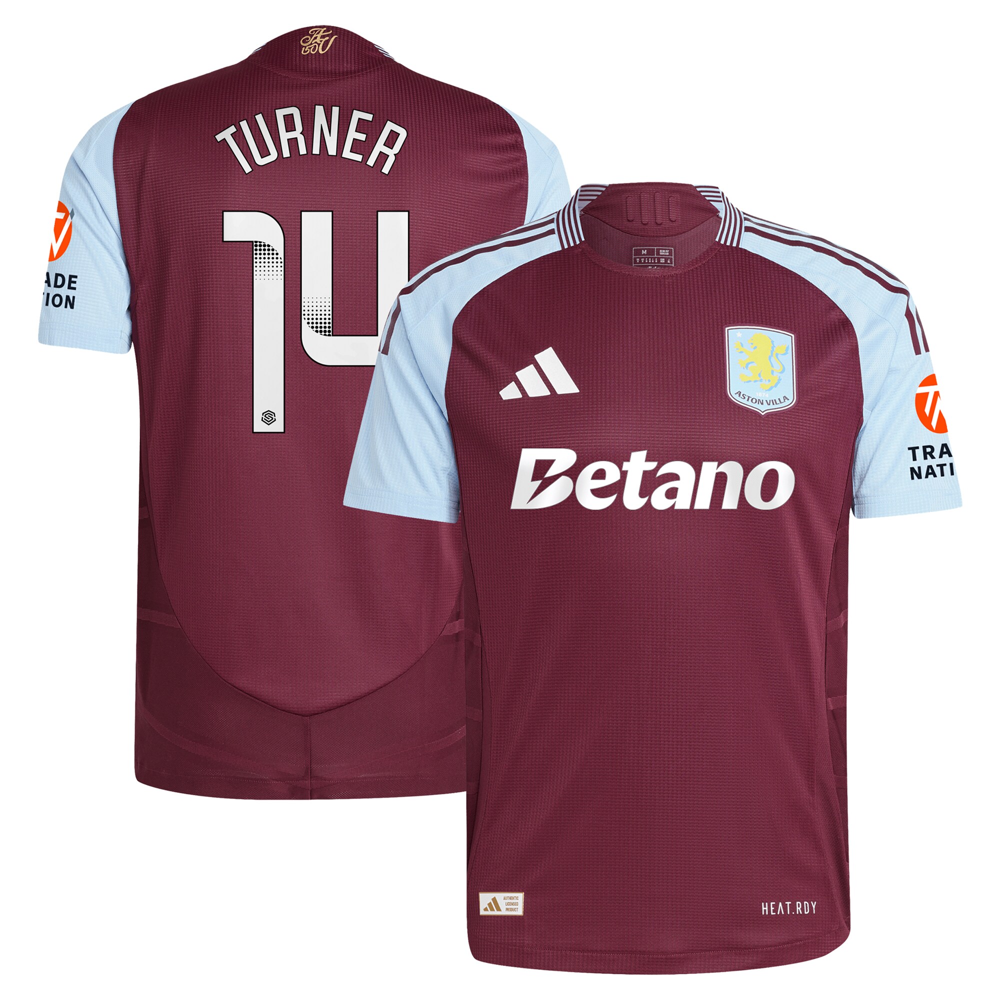 Aston Villa aston villa wsl adidas home authentic shirt 2024-25 with turner 14 printing Collection | AVFC Jerseys & Fan Gear