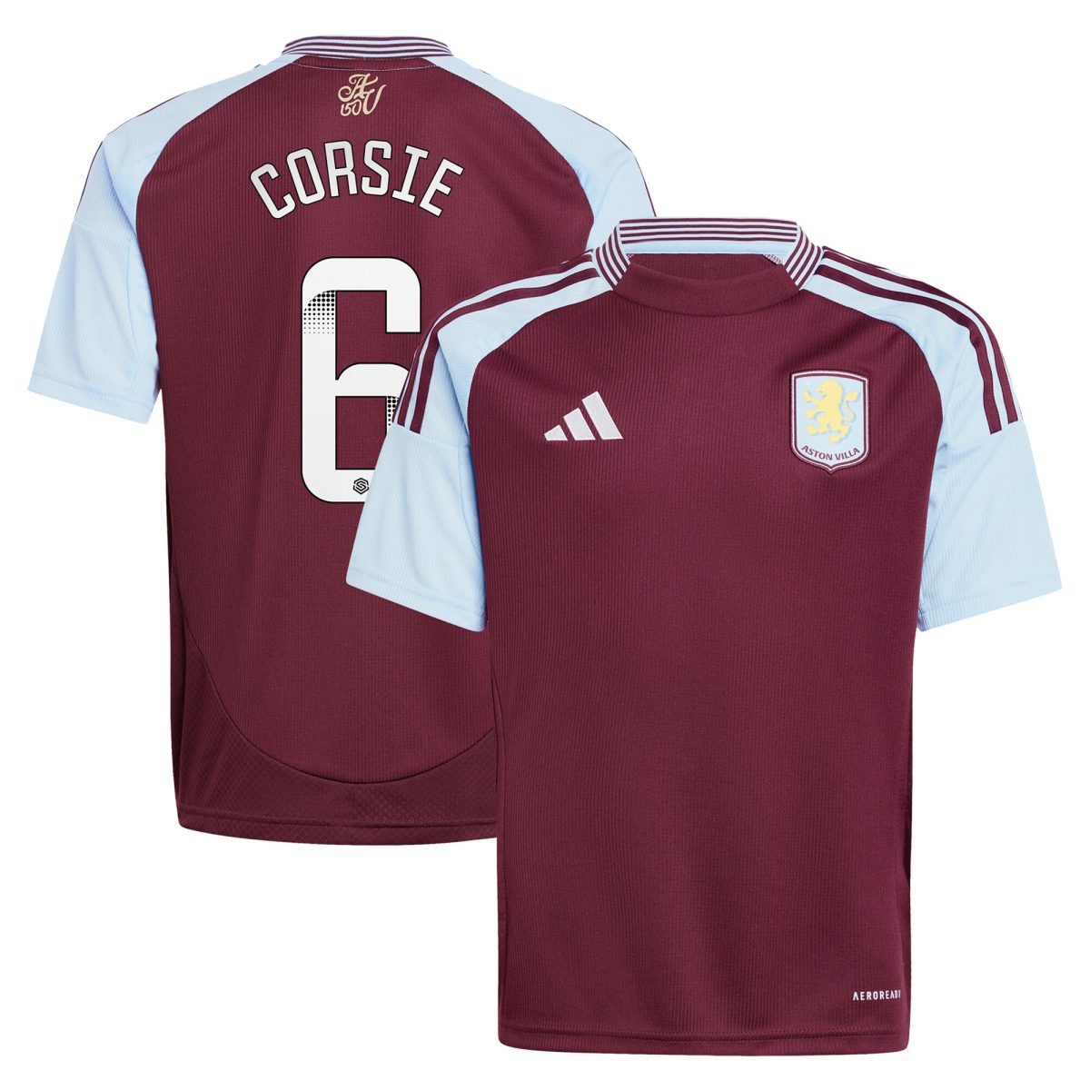 Aston Villa aston villa wsl adidas home shirt 2024-25 – kids with corsie 6 printing Collection | AVFC Jerseys & Fan Gear