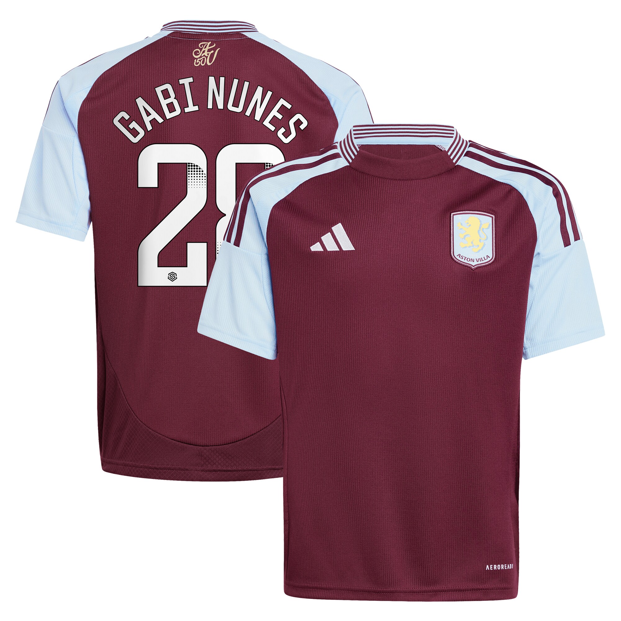 Aston Villa aston villa wsl adidas home shirt 2024-25 – kids with gabi nunes 28 printing Collection | AVFC Jerseys & Fan Gear