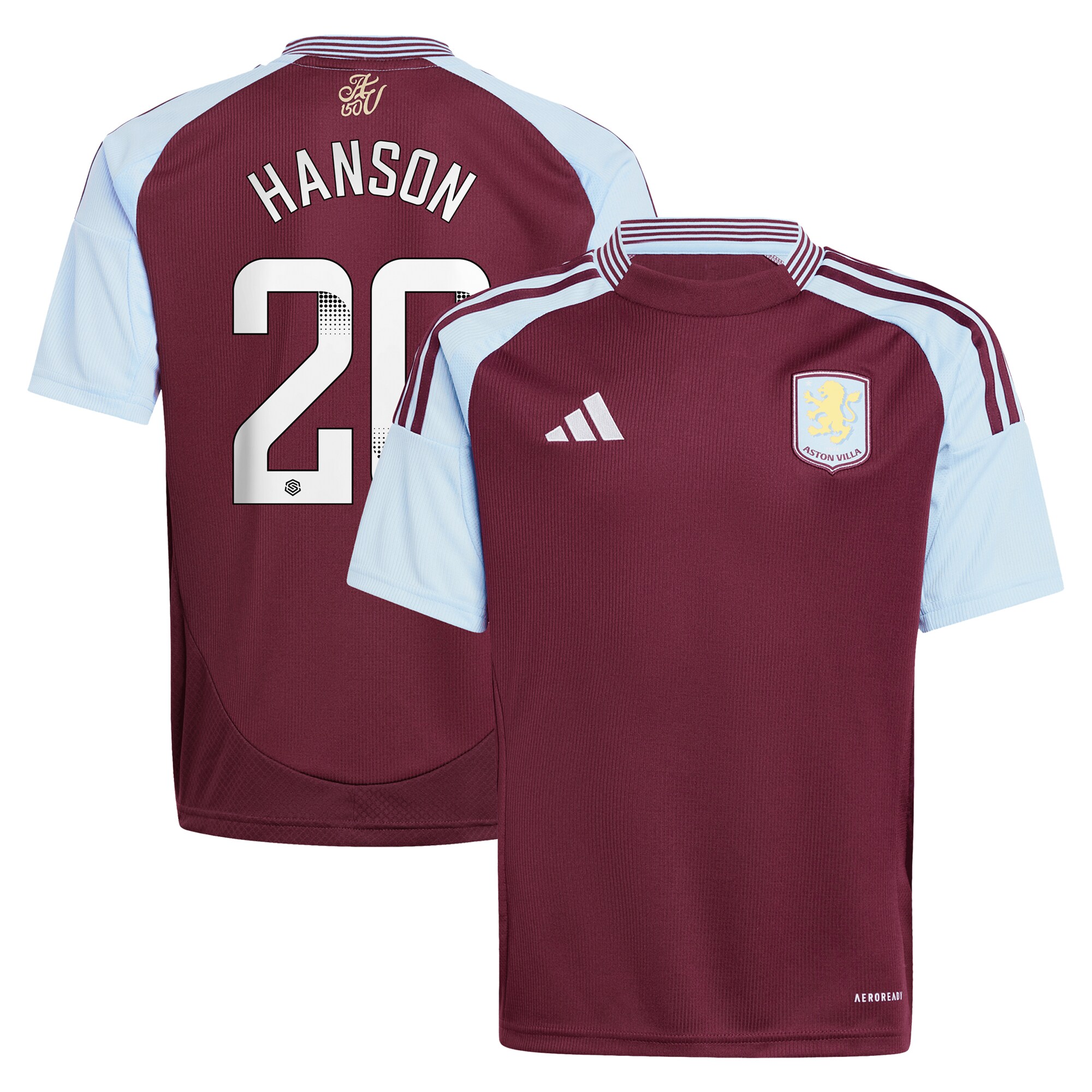 Aston Villa aston villa wsl adidas home shirt 2024-25 – kids with hanson 20 printing Collection | AVFC Jerseys & Fan Gear