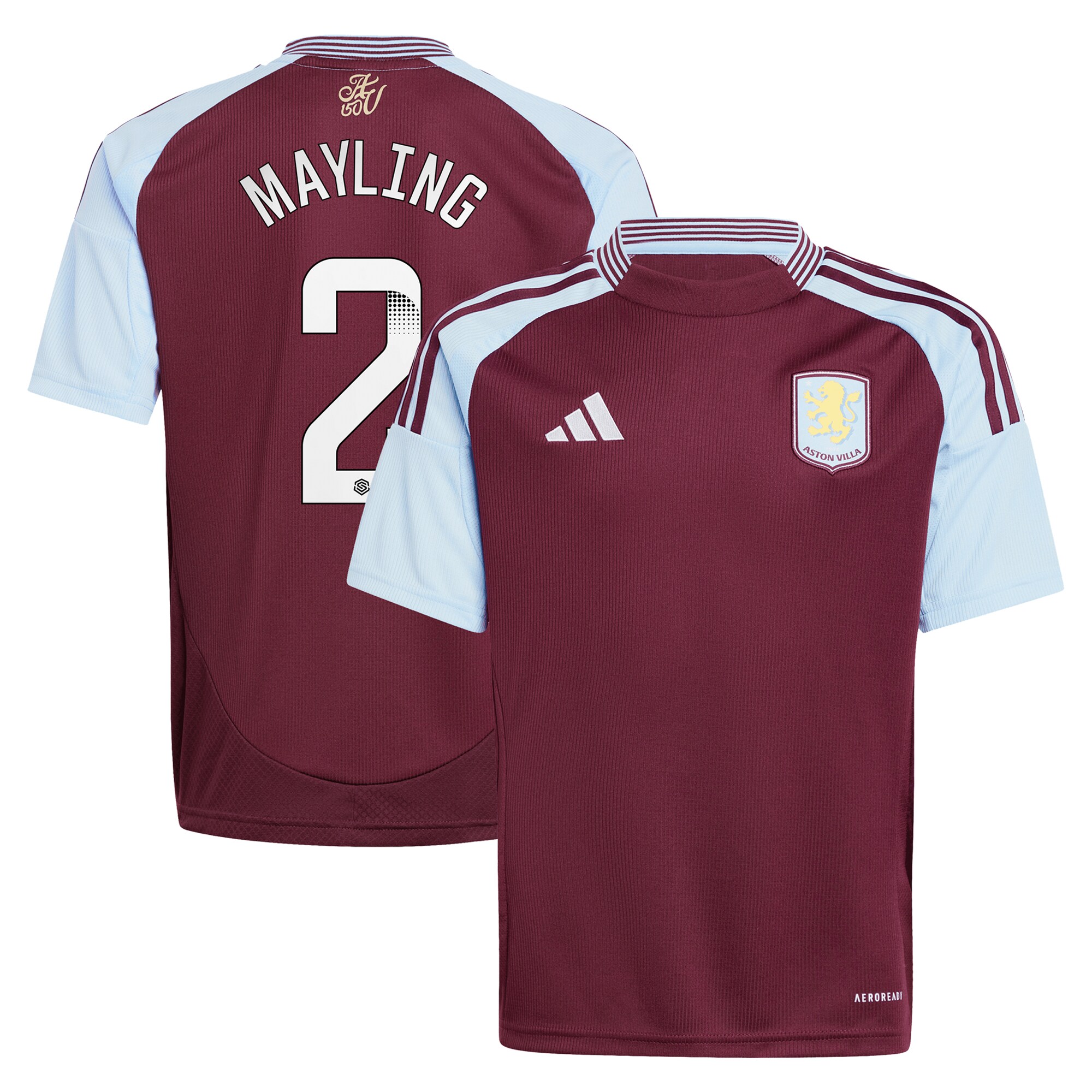 Aston Villa aston villa wsl adidas home shirt 2024-25 – kids with mayling 2 printing Collection | AVFC Jerseys & Fan Gear