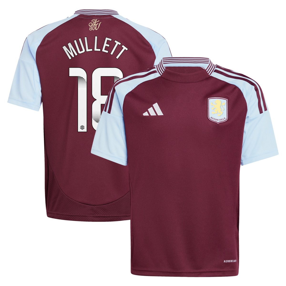 Aston Villa aston villa wsl adidas home shirt 2024-25 – kids with mullett 18 printing Collection | AVFC Jerseys & Fan Gear