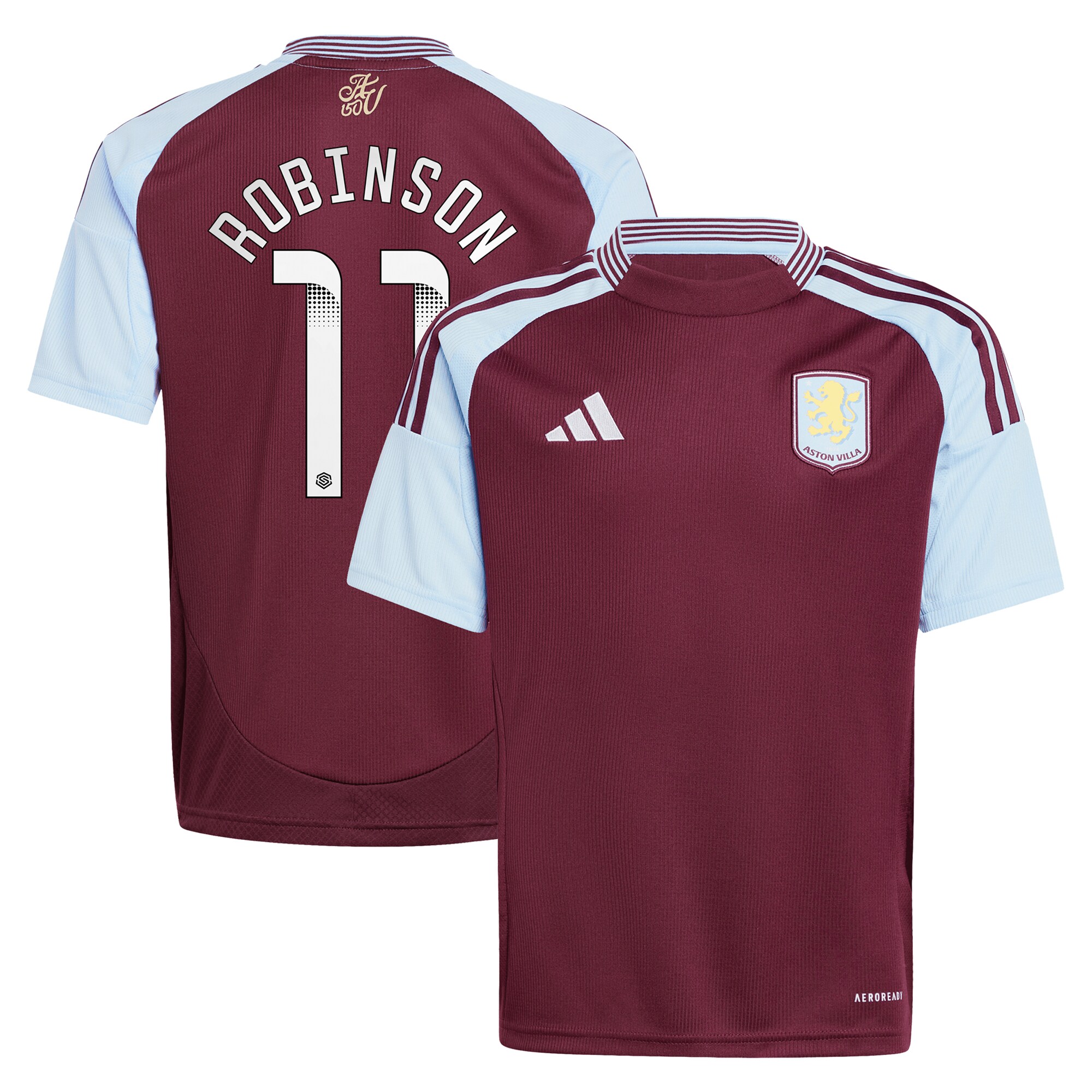 Aston Villa aston villa wsl adidas home shirt 2024-25 – kids with robinson 11 printing Collection | AVFC Jerseys & Fan Gear