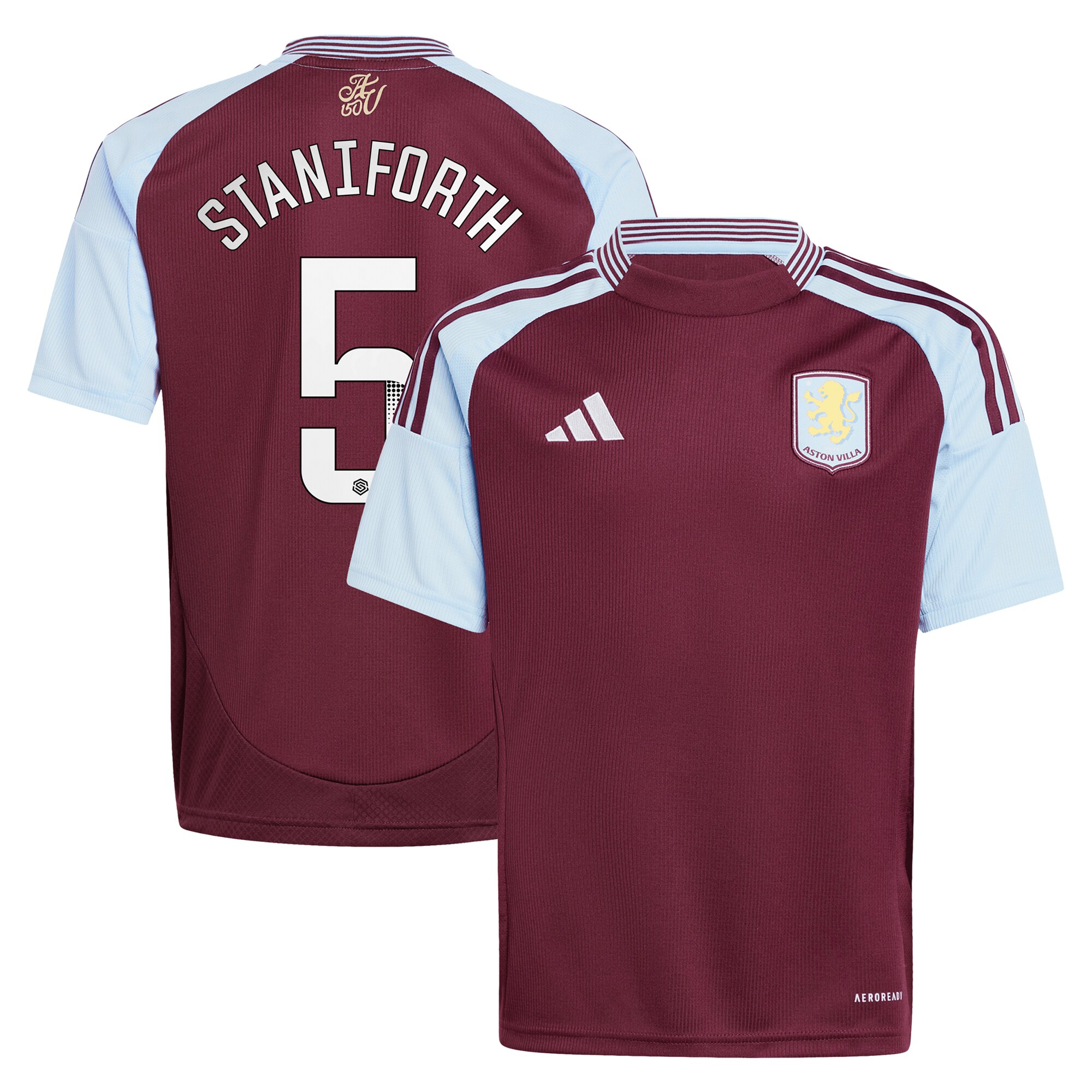 Aston Villa aston villa wsl adidas home shirt 2024-25 – kids with staniforth 5 printing Collection | AVFC Jerseys & Fan Gear