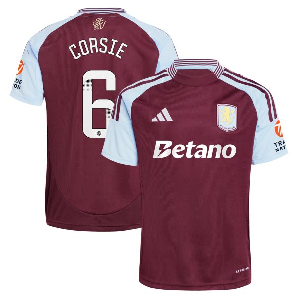 Aston Villa aston villa wsl adidas home shirt 2024-25 with corsie 6 printing Collection | AVFC Jerseys & Fan Gear
