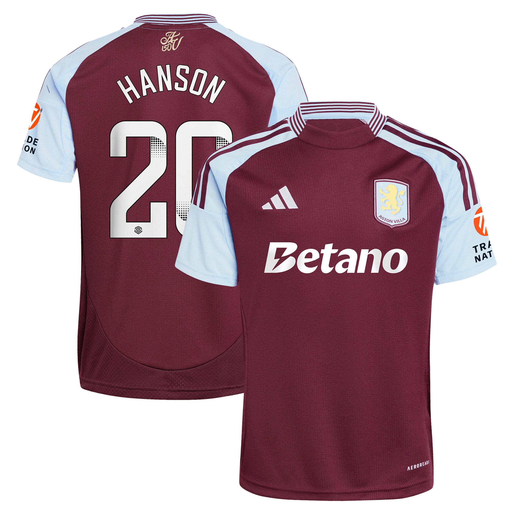 Aston Villa aston villa wsl adidas home shirt 2024-25 with hanson 20 printing Collection | AVFC Jerseys & Fan Gear
