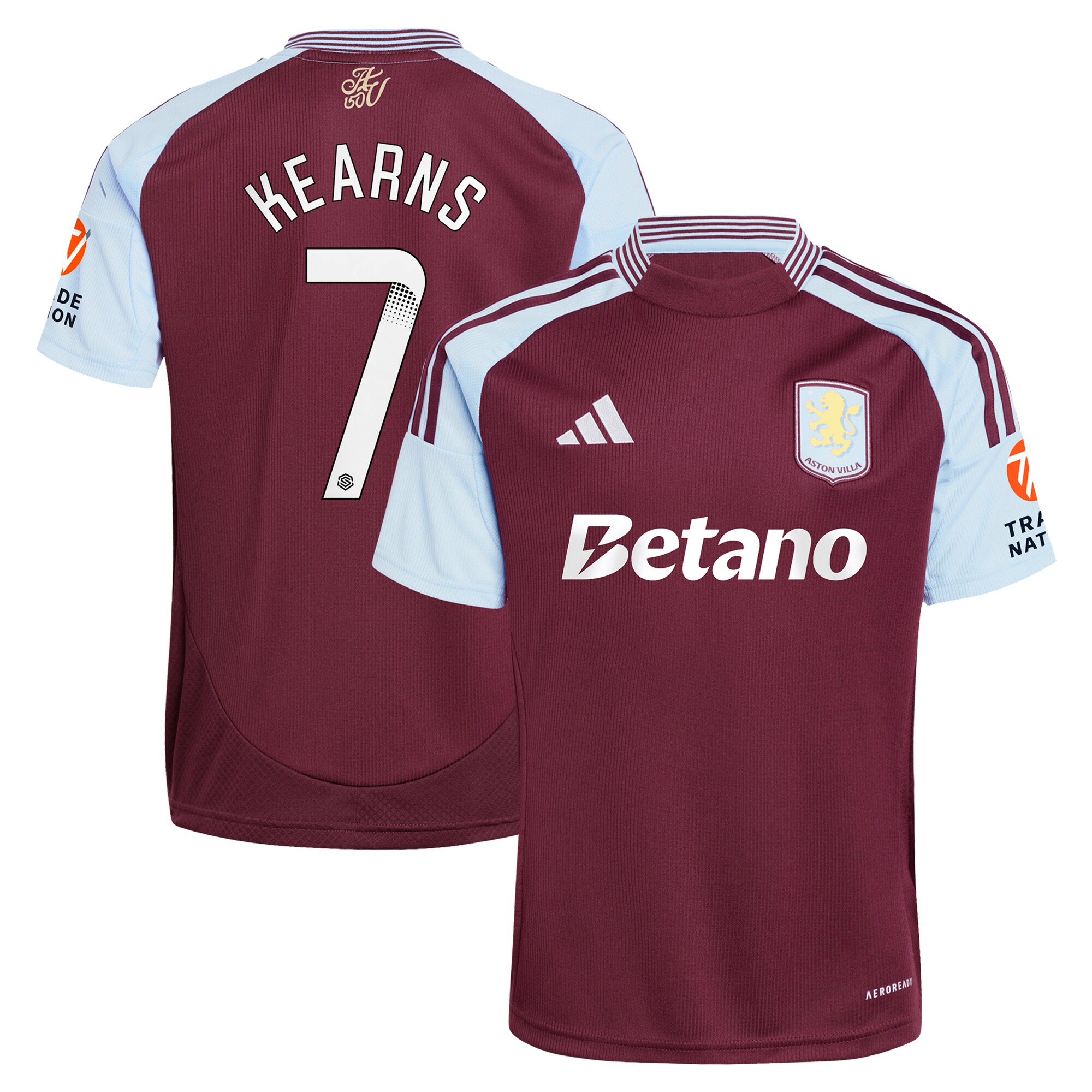 Aston Villa aston villa wsl adidas home shirt 2024-25 with kearns 7 printing Collection | AVFC Jerseys & Fan Gear