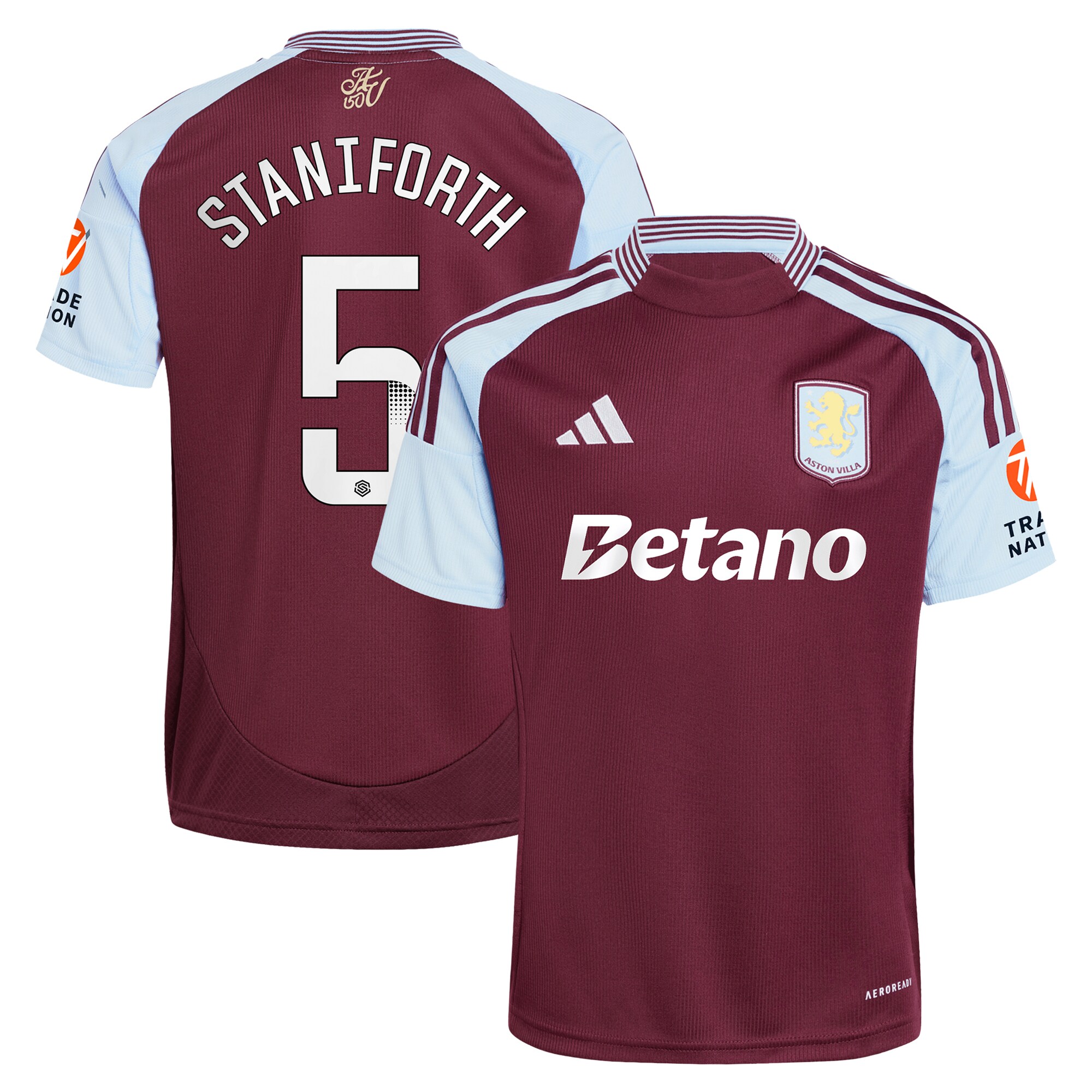 Aston Villa aston villa wsl adidas home shirt 2024-25 with staniforth 5 printing Collection | AVFC Jerseys & Fan Gear